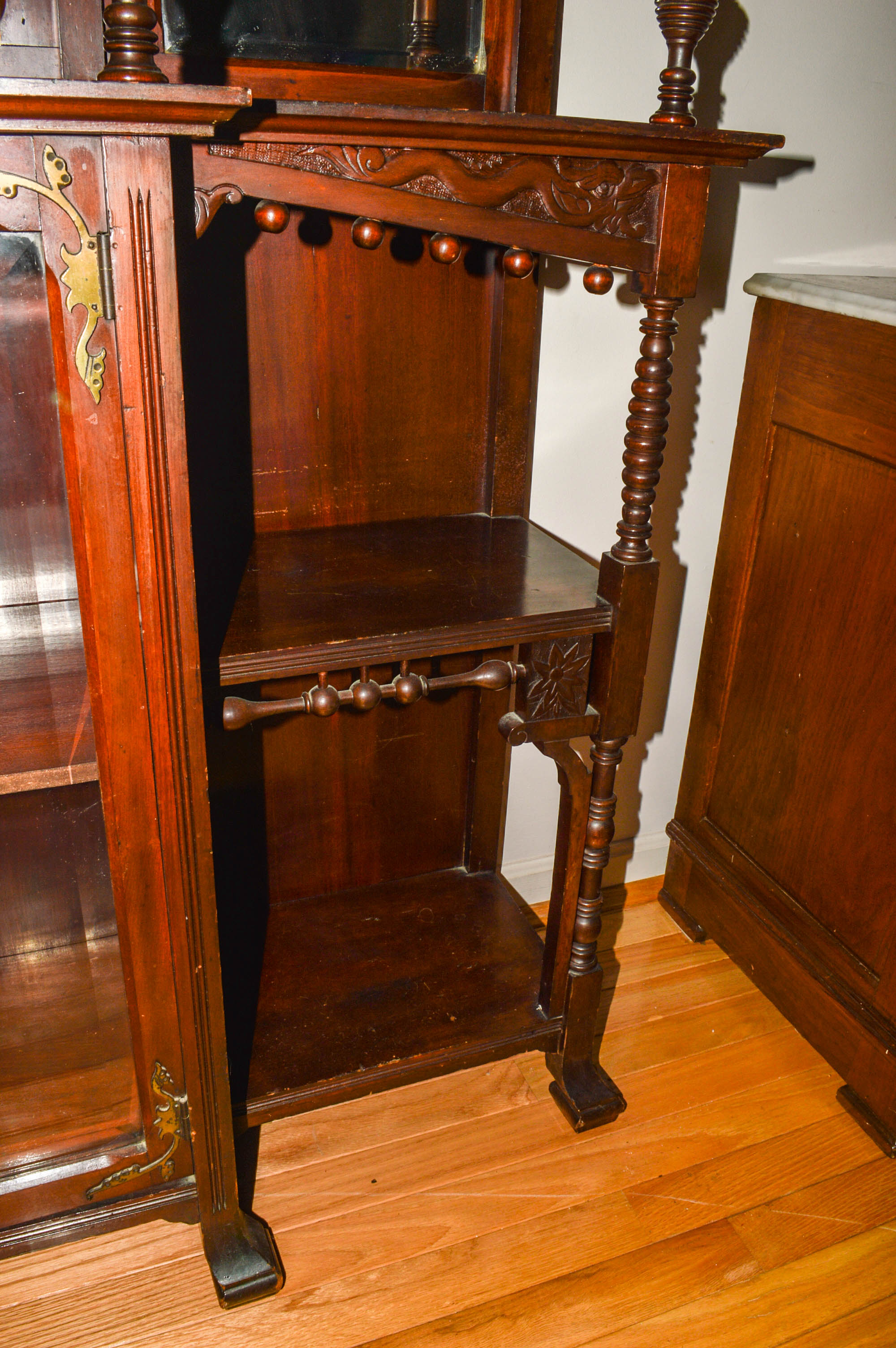 Victorian-Style China Cabinet With Open Shelving