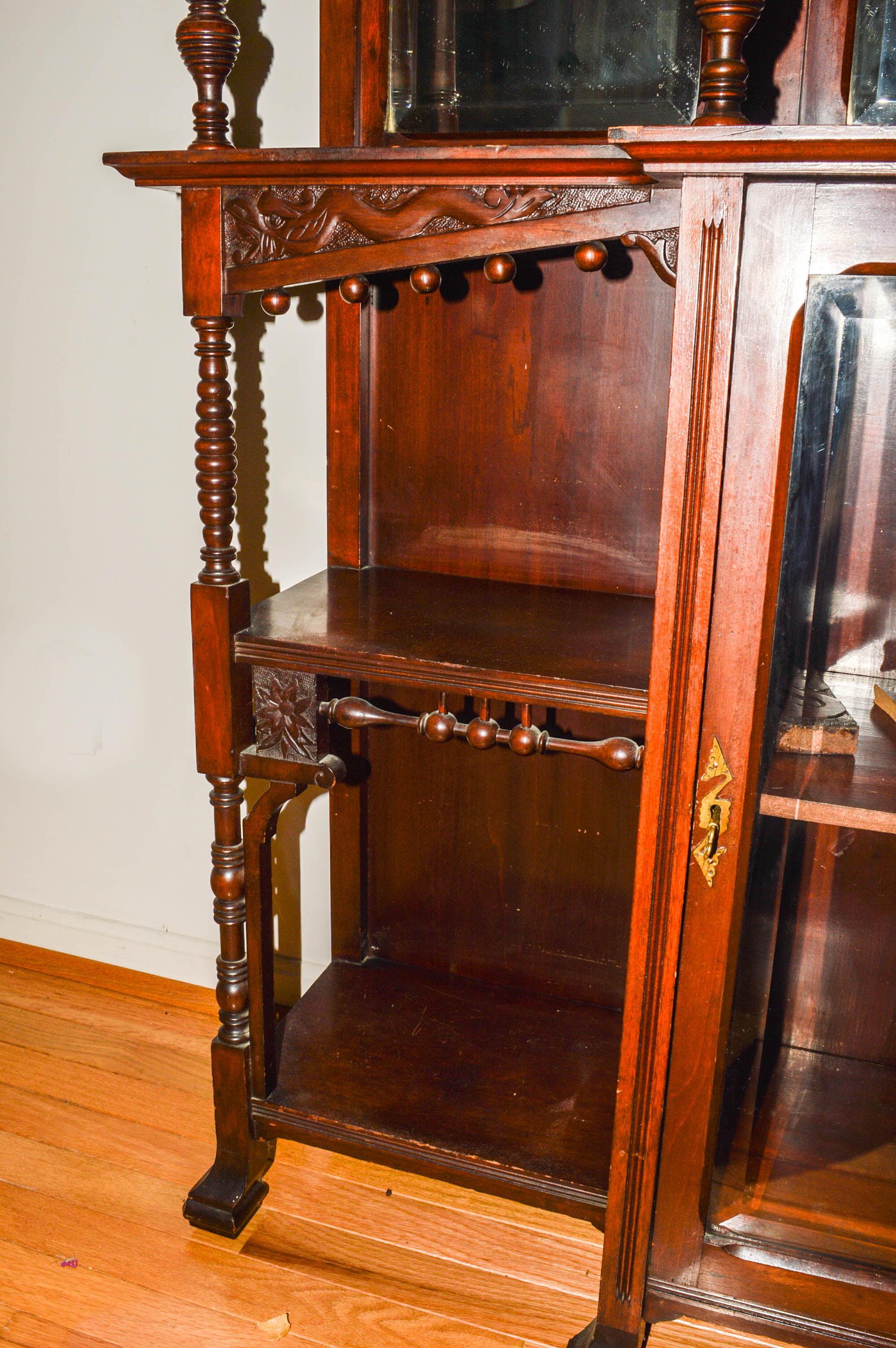 Victorian-Style China Cabinet With Open Shelving