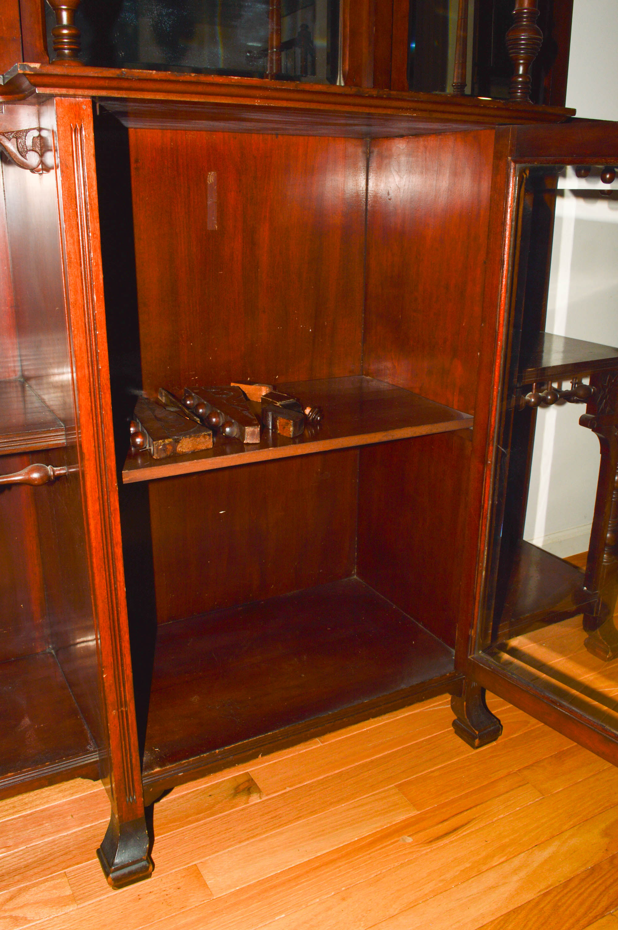 Victorian-Style China Cabinet With Open Shelving