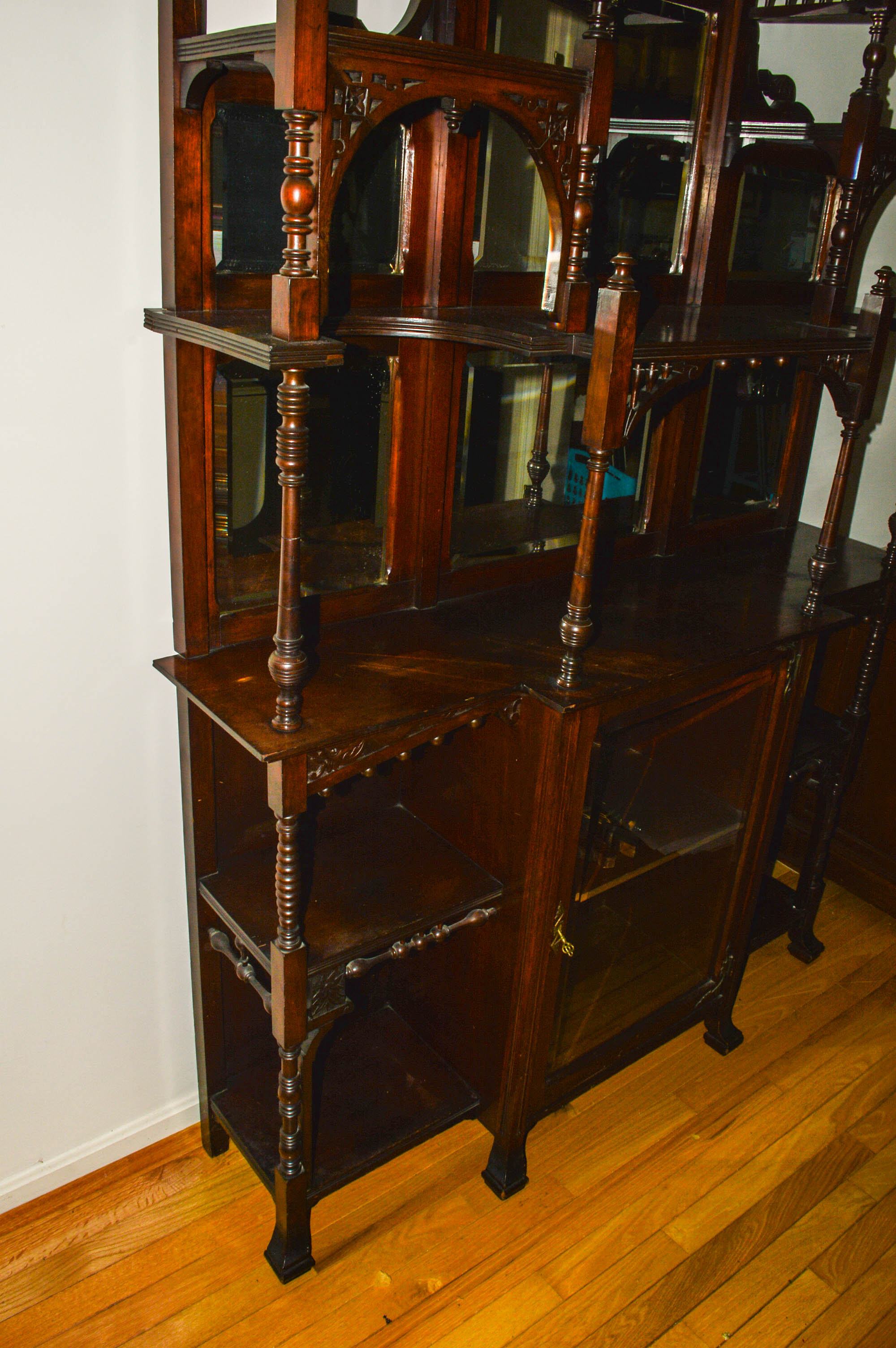 Victorian-Style China Cabinet With Open Shelving