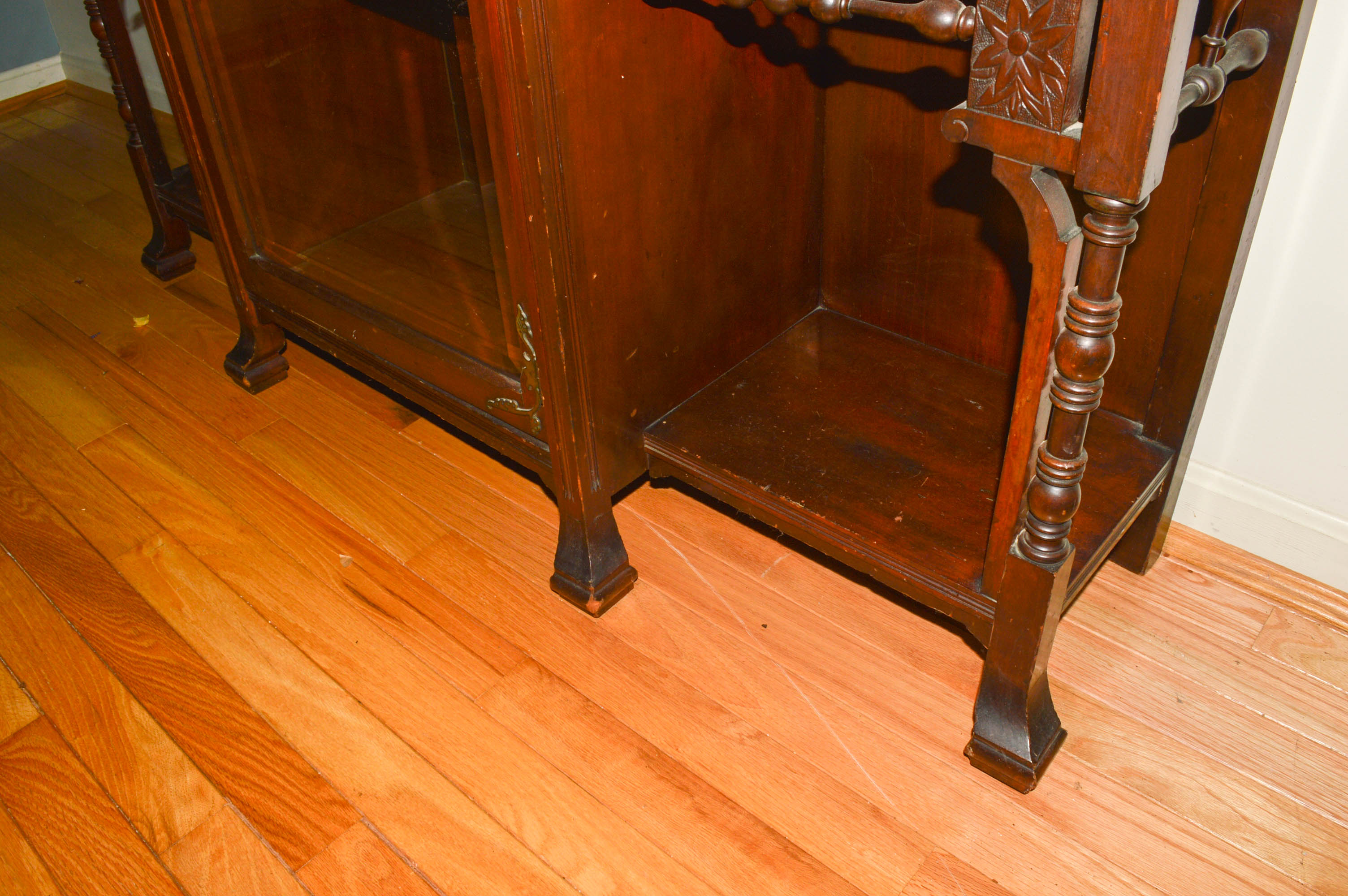 Victorian-Style China Cabinet With Open Shelving