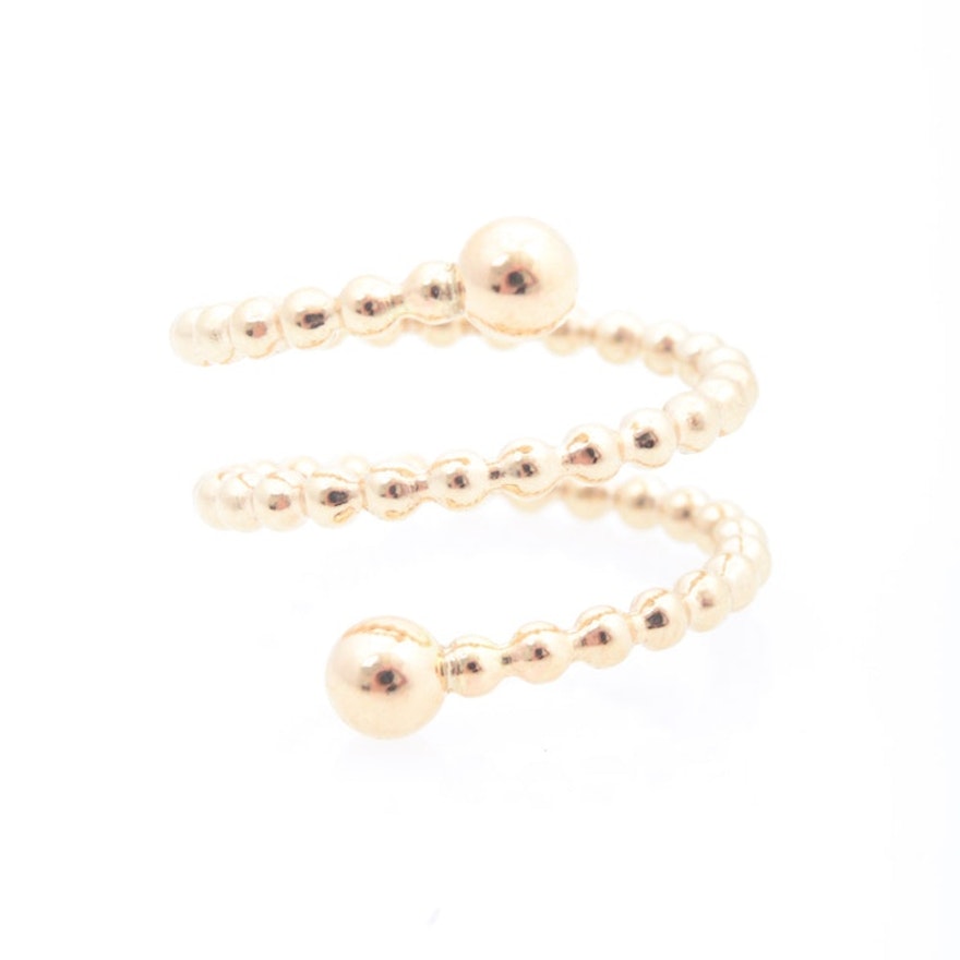 14K Yellow Gold Bead Wrap Ring