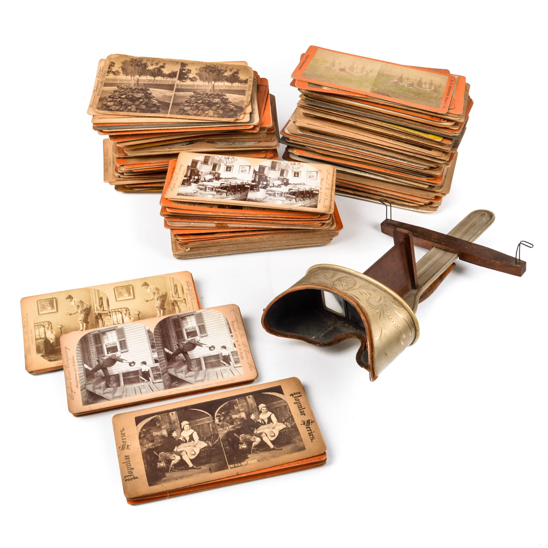 Antique "Perfecscope" Sterioscope Viewer With 250 Cards