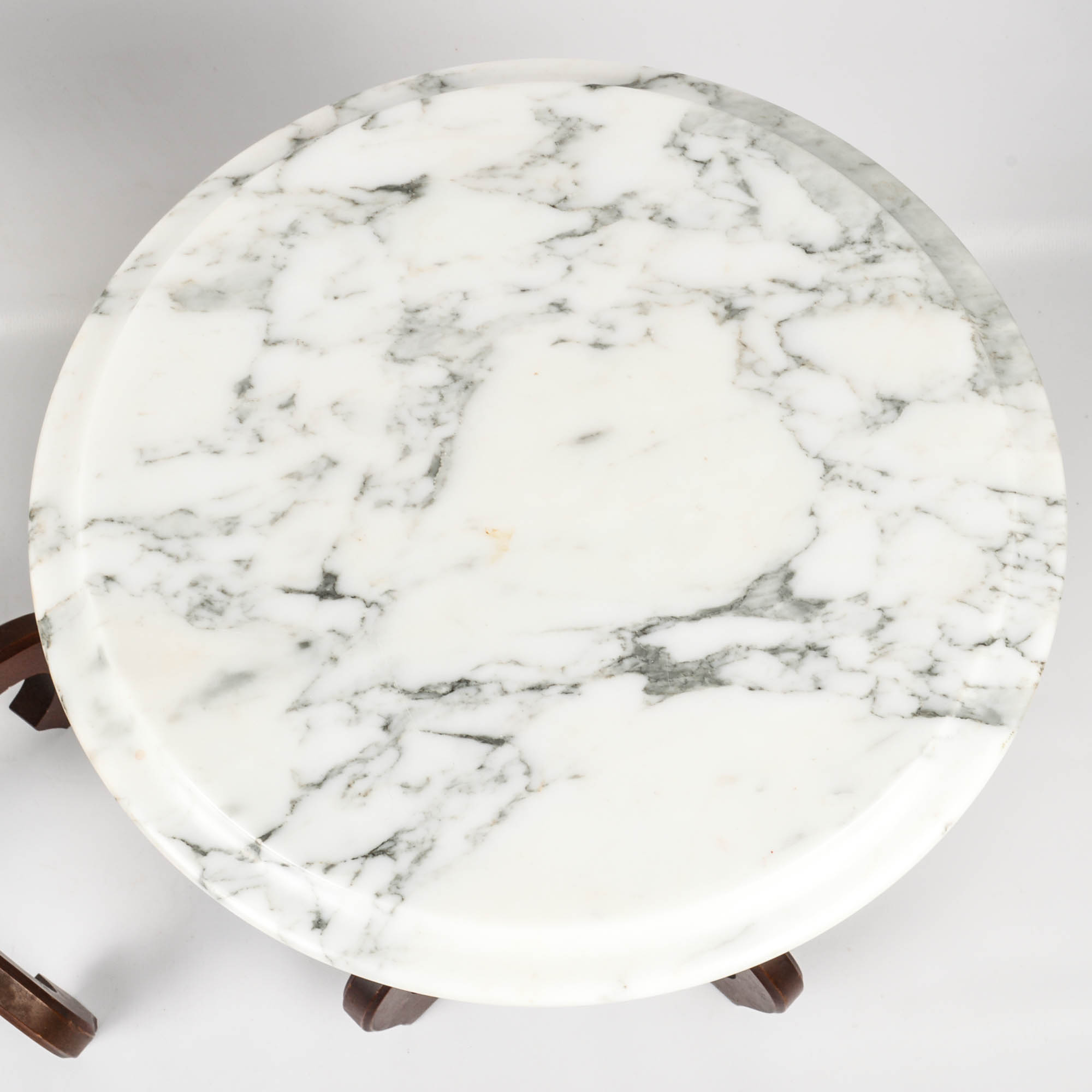 Mahogany Side Tables With Marble Tops