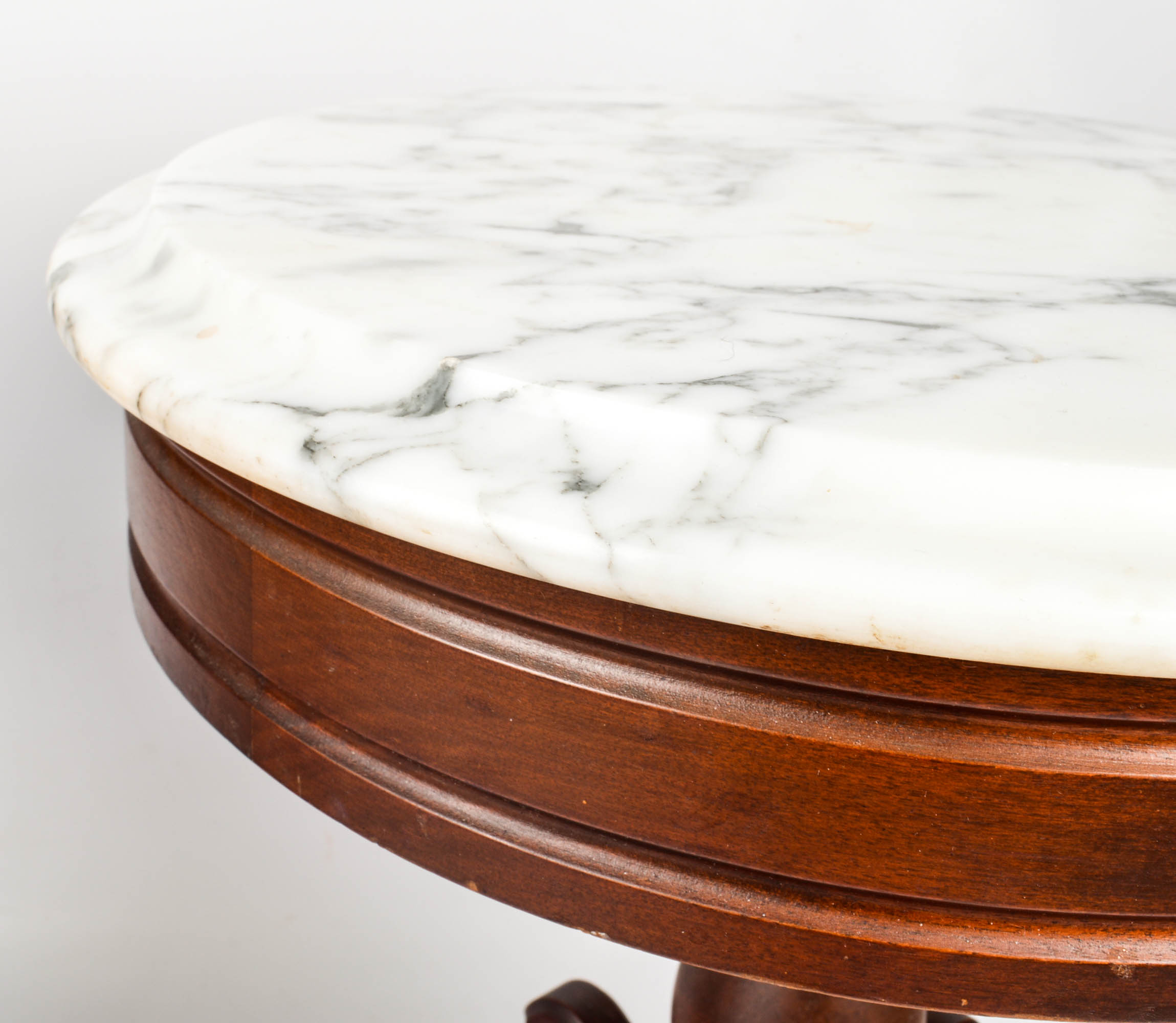 Mahogany Side Tables With Marble Tops
