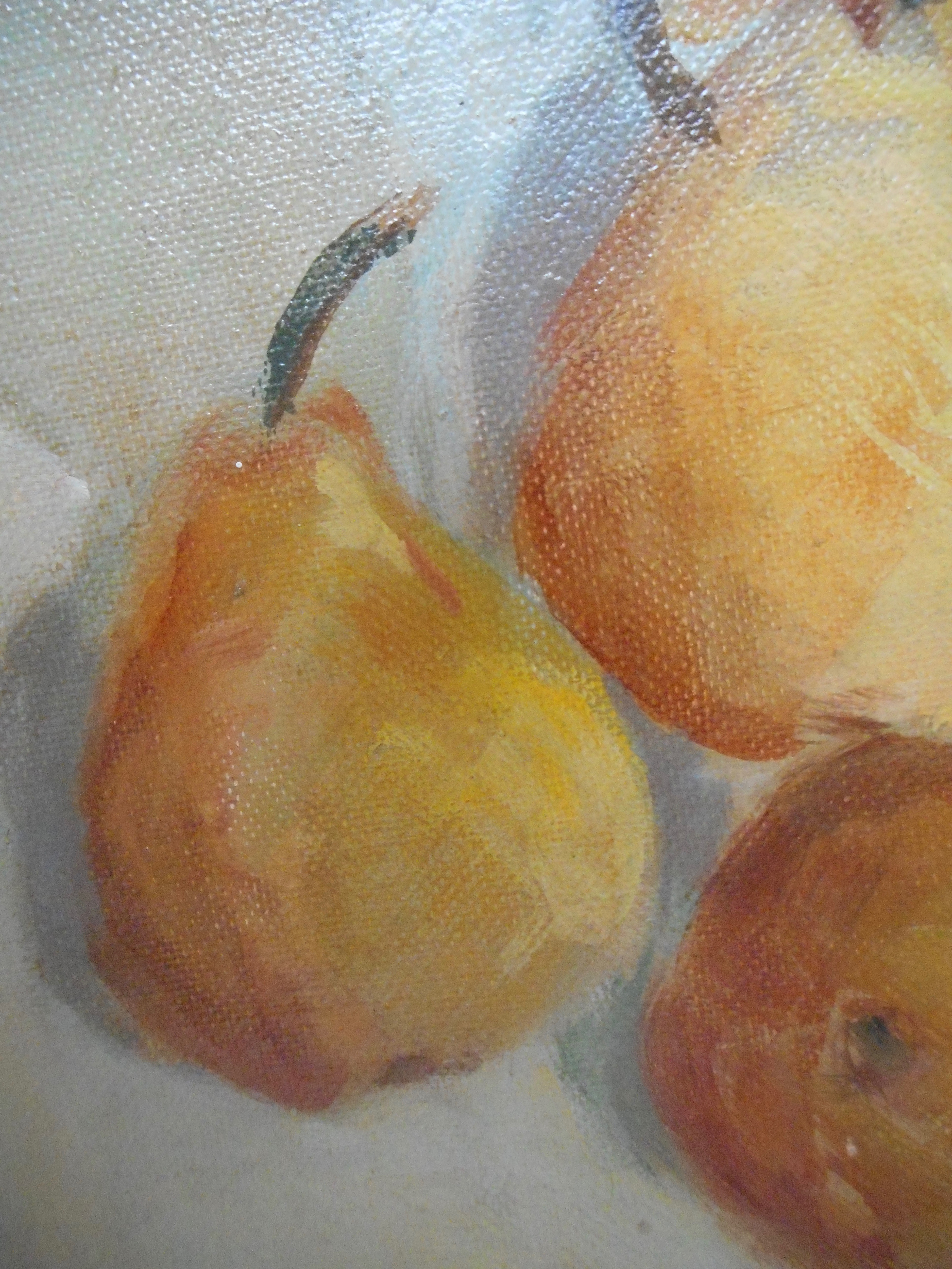 Original Oil Painting Still Life with Mason Jars and Pears