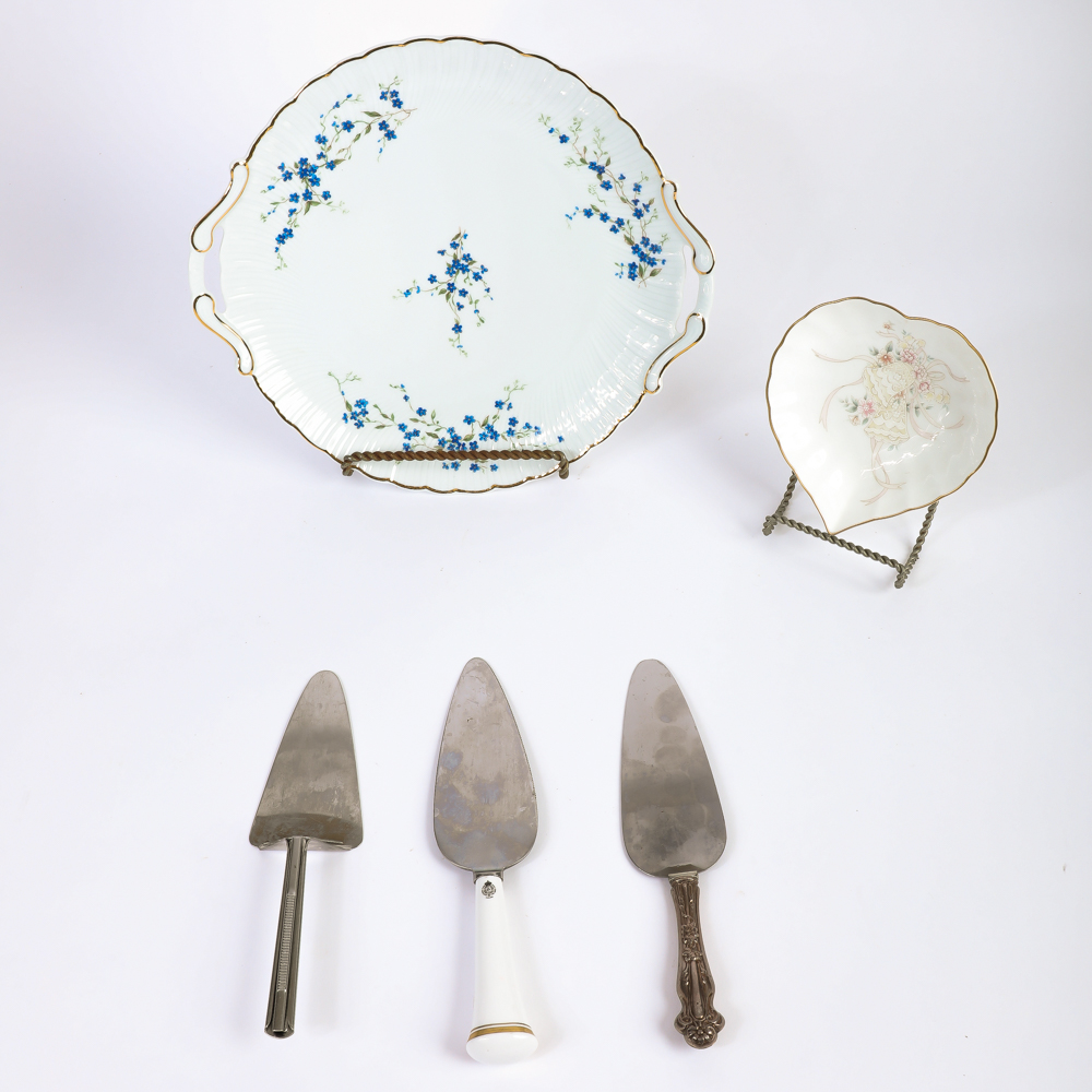 Collection of Dessert Plates and Flatware