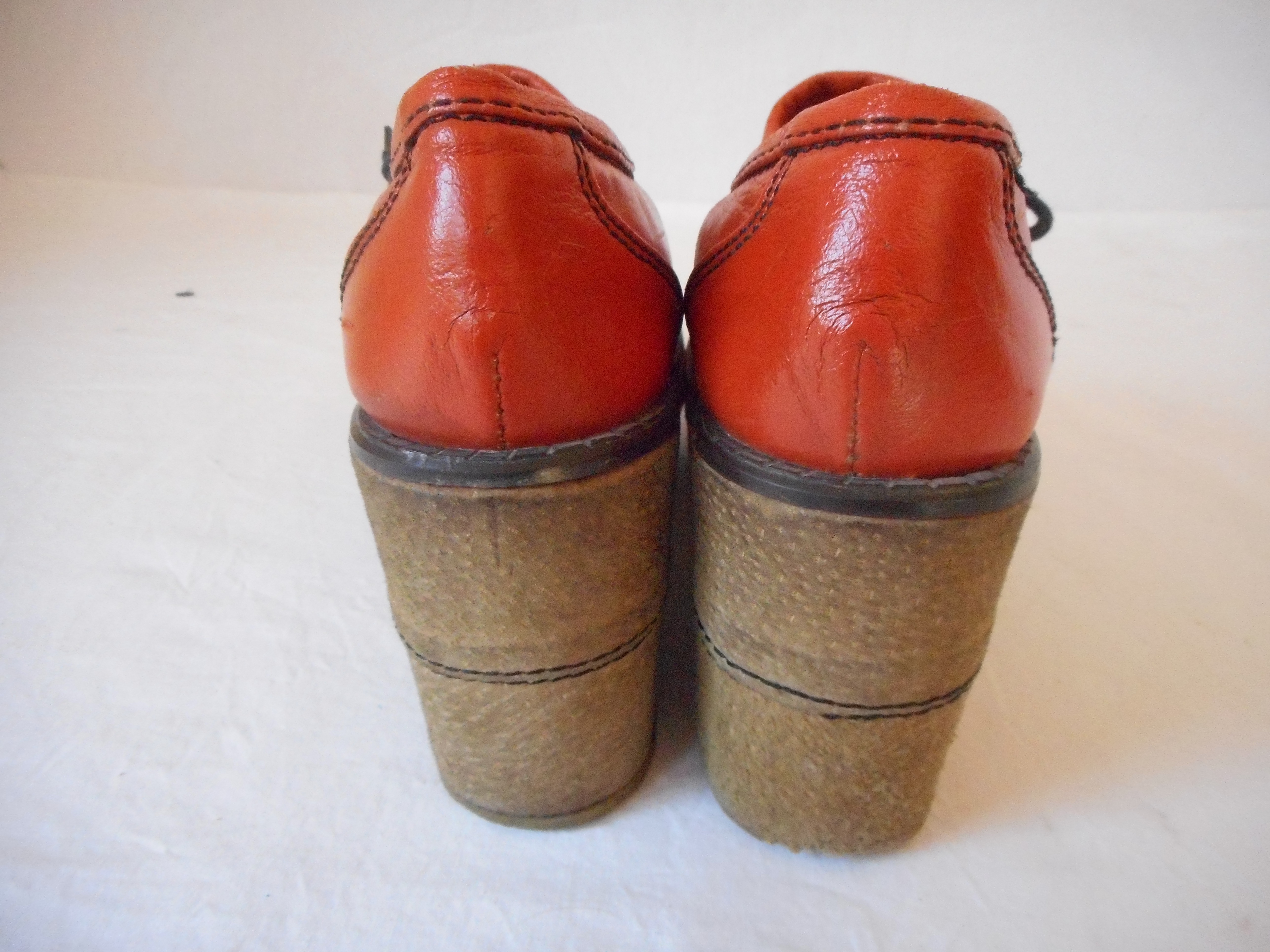 Vintage 1970s Orange Platform Shoes