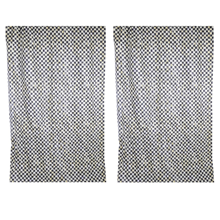 MacKenzie-Childs "Courtly Check" Long Curtain Panels