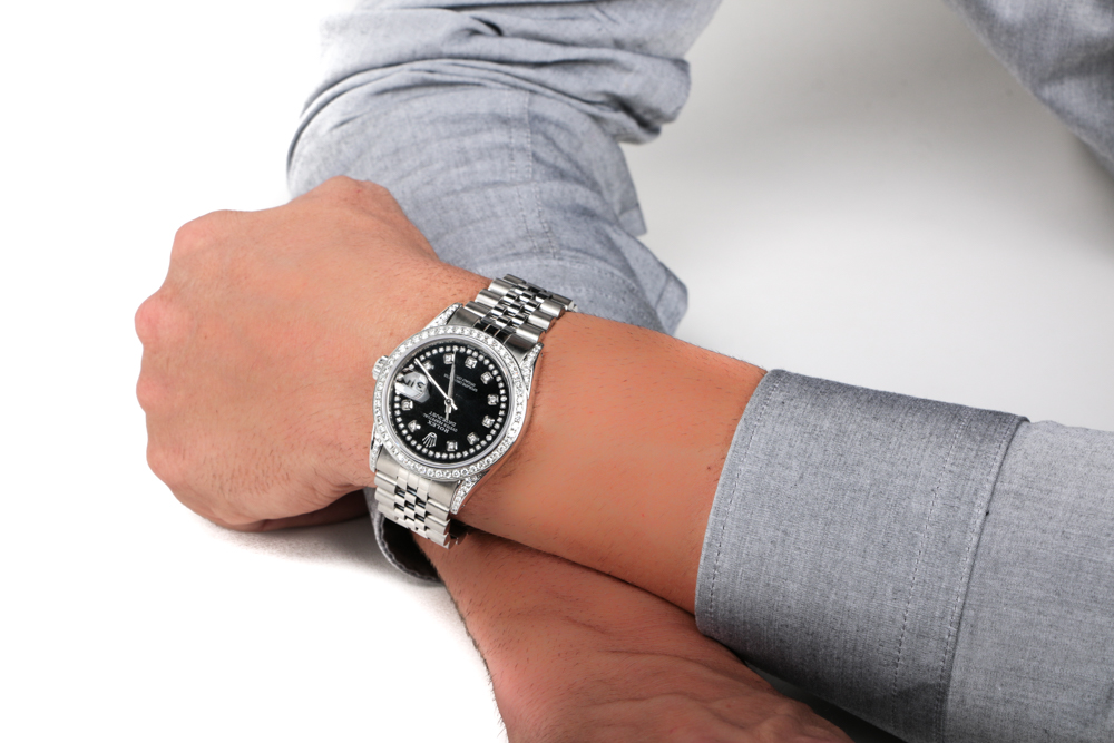 Stainless Steel 1.79 CTW Diamond Rolex Oyster Perpetual Datejust Watch