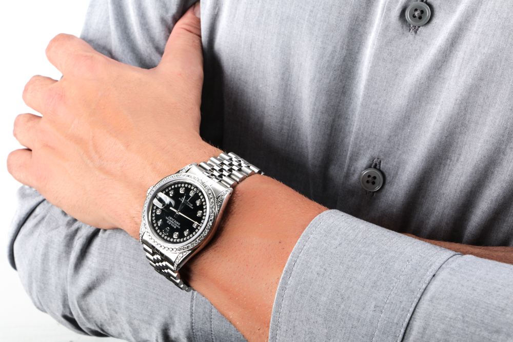 Stainless Steel 1.79 CTW Diamond Rolex Oyster Perpetual Datejust Watch