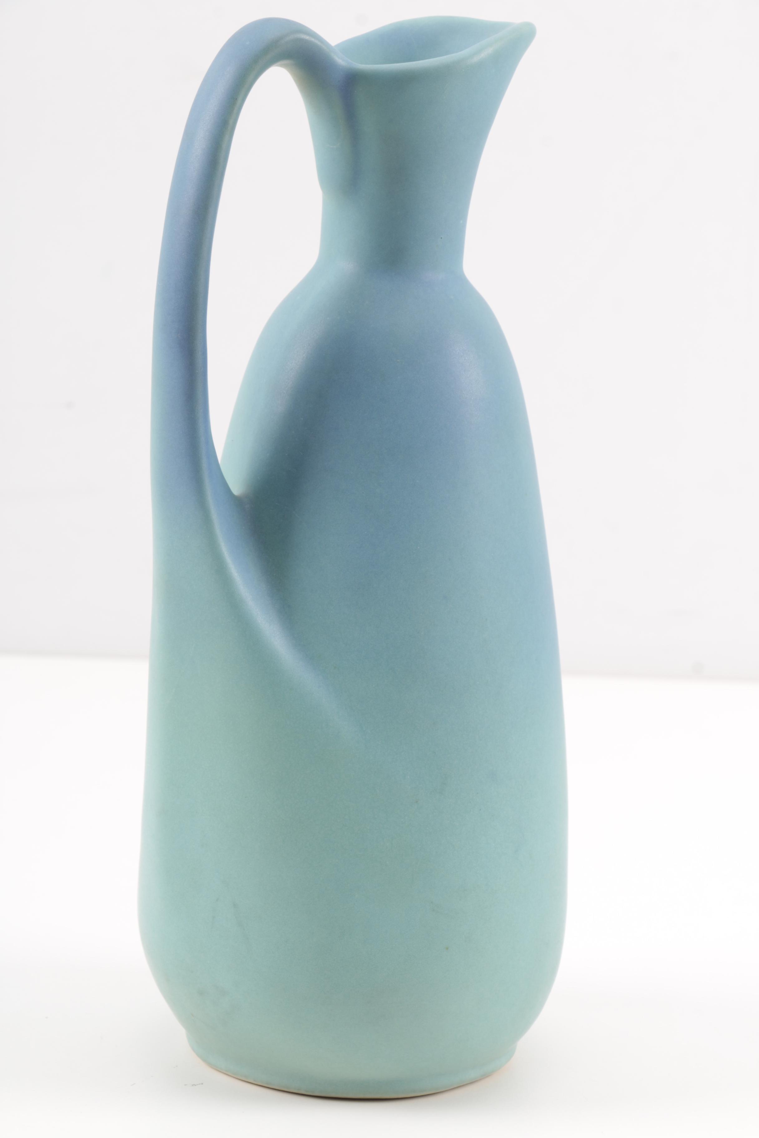 Vintage Van Briggle Pottery Blue Ewer Pitcher