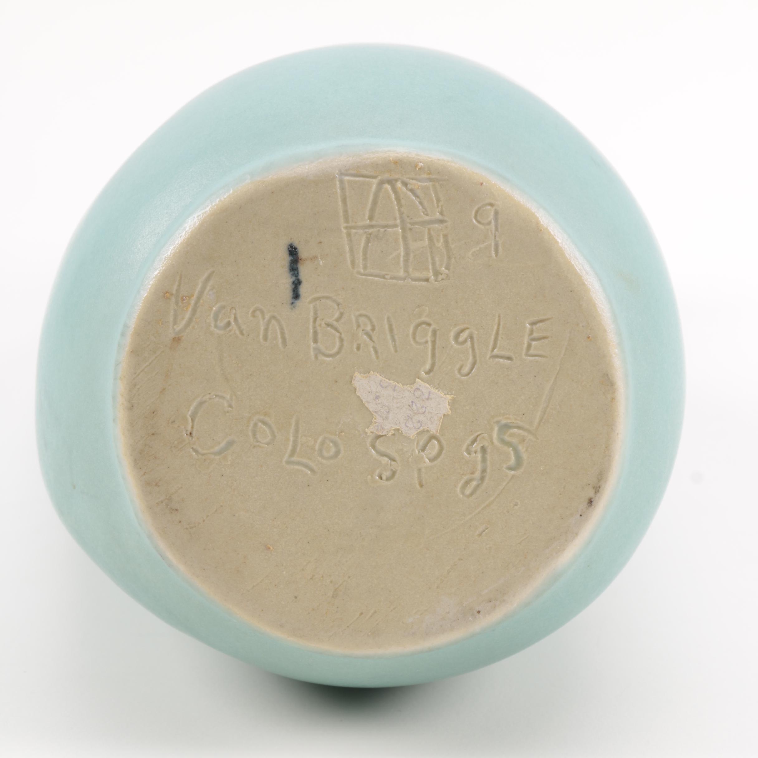 Vintage Van Briggle Pottery Blue Ewer Pitcher