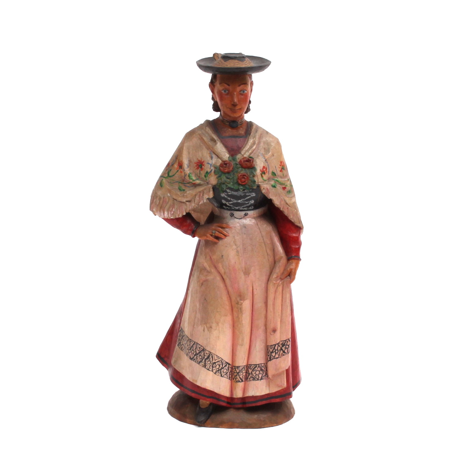 Leopold Moroder Hand-Carved "Peasant Lady"