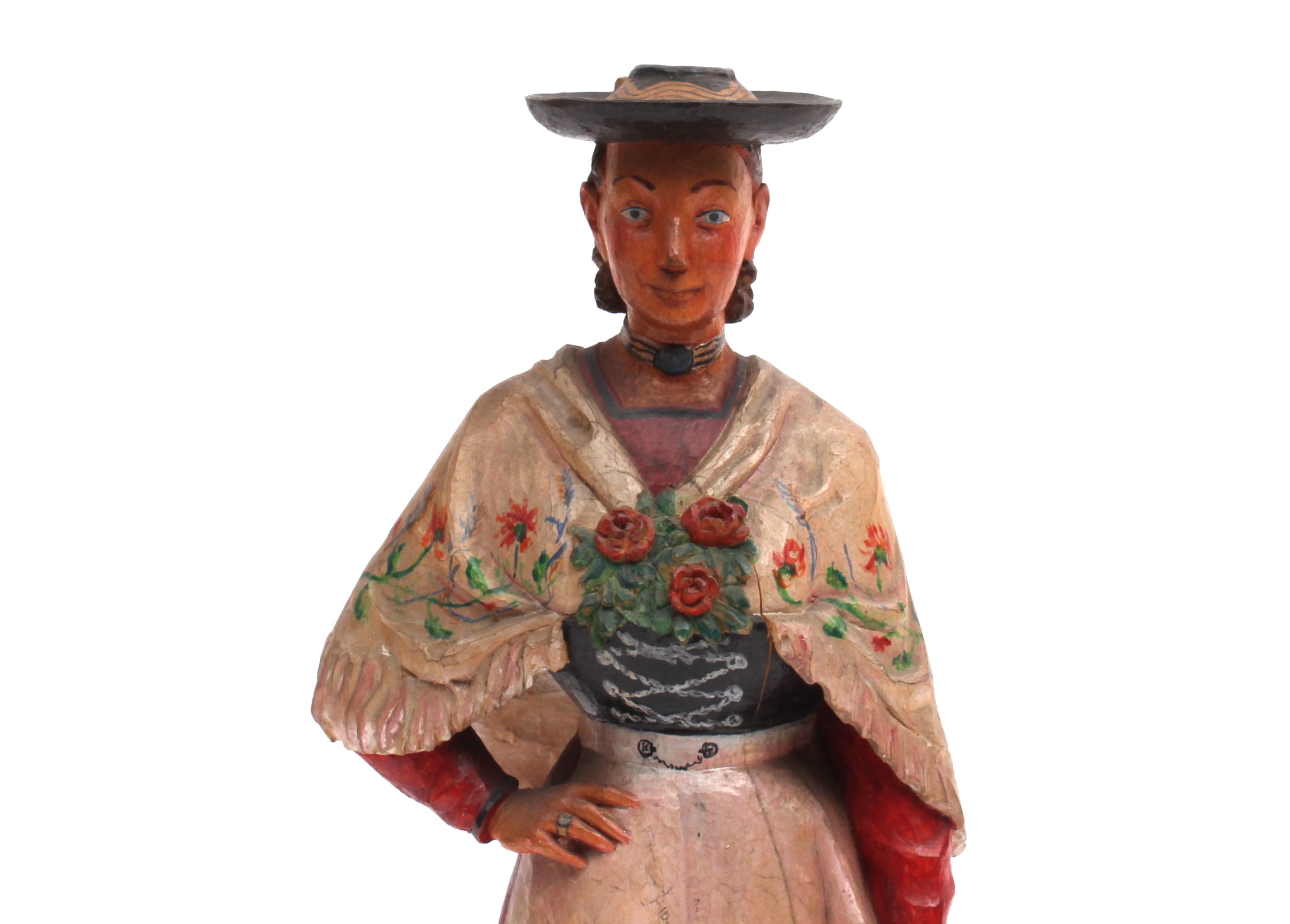 Leopold Moroder Hand-Carved "Peasant Lady"