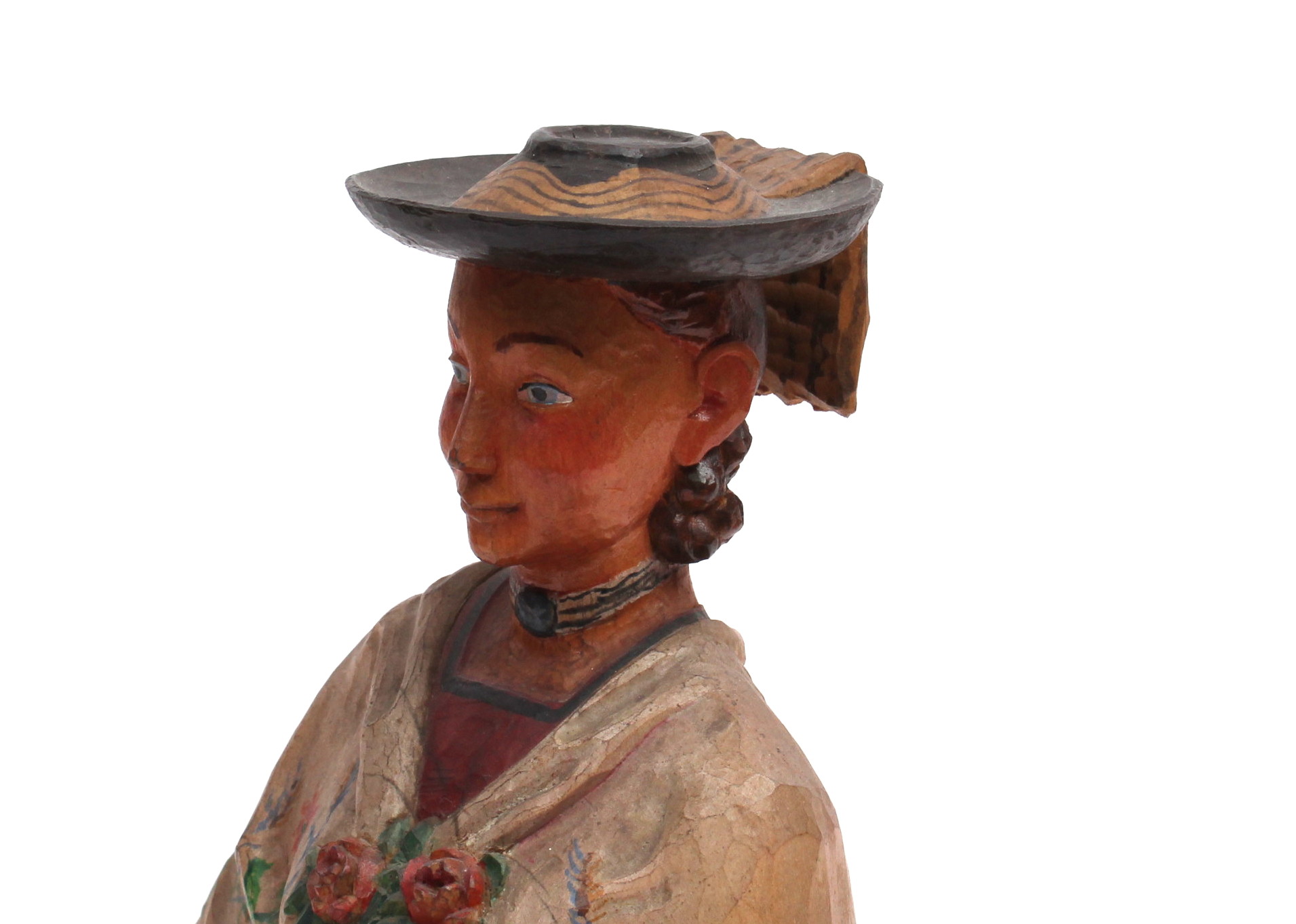 Leopold Moroder Hand-Carved "Peasant Lady"