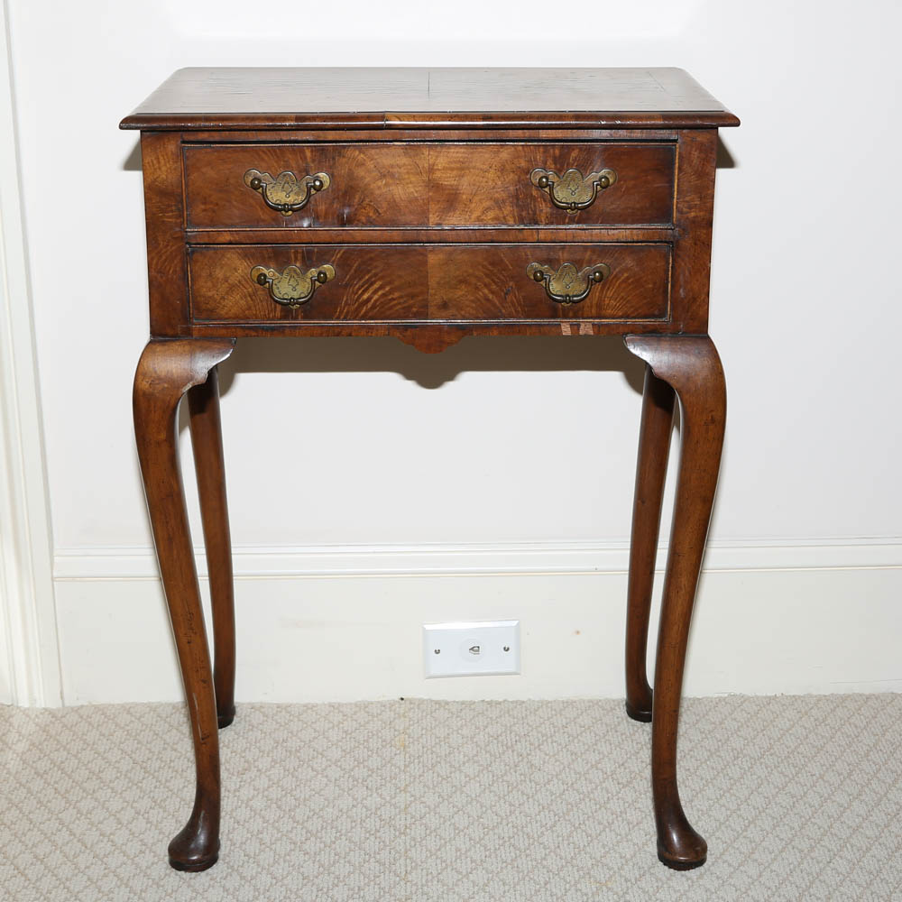 English Antique Queen Anne Style Side Table