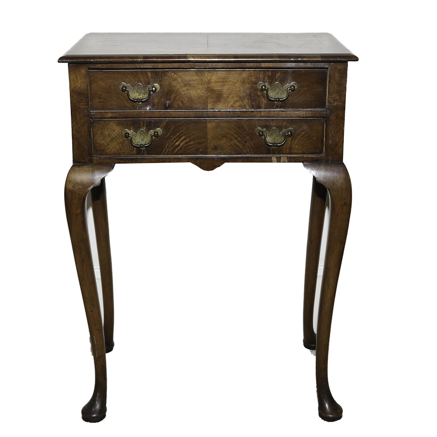 English Antique Queen Anne Style Side Table