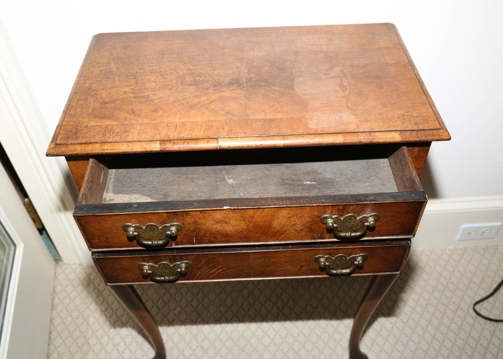 English Antique Queen Anne Style Side Table