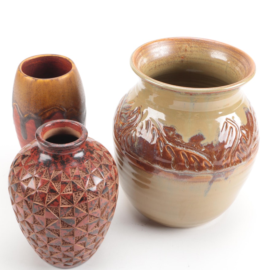 Collection of Decorative Pottery Vases