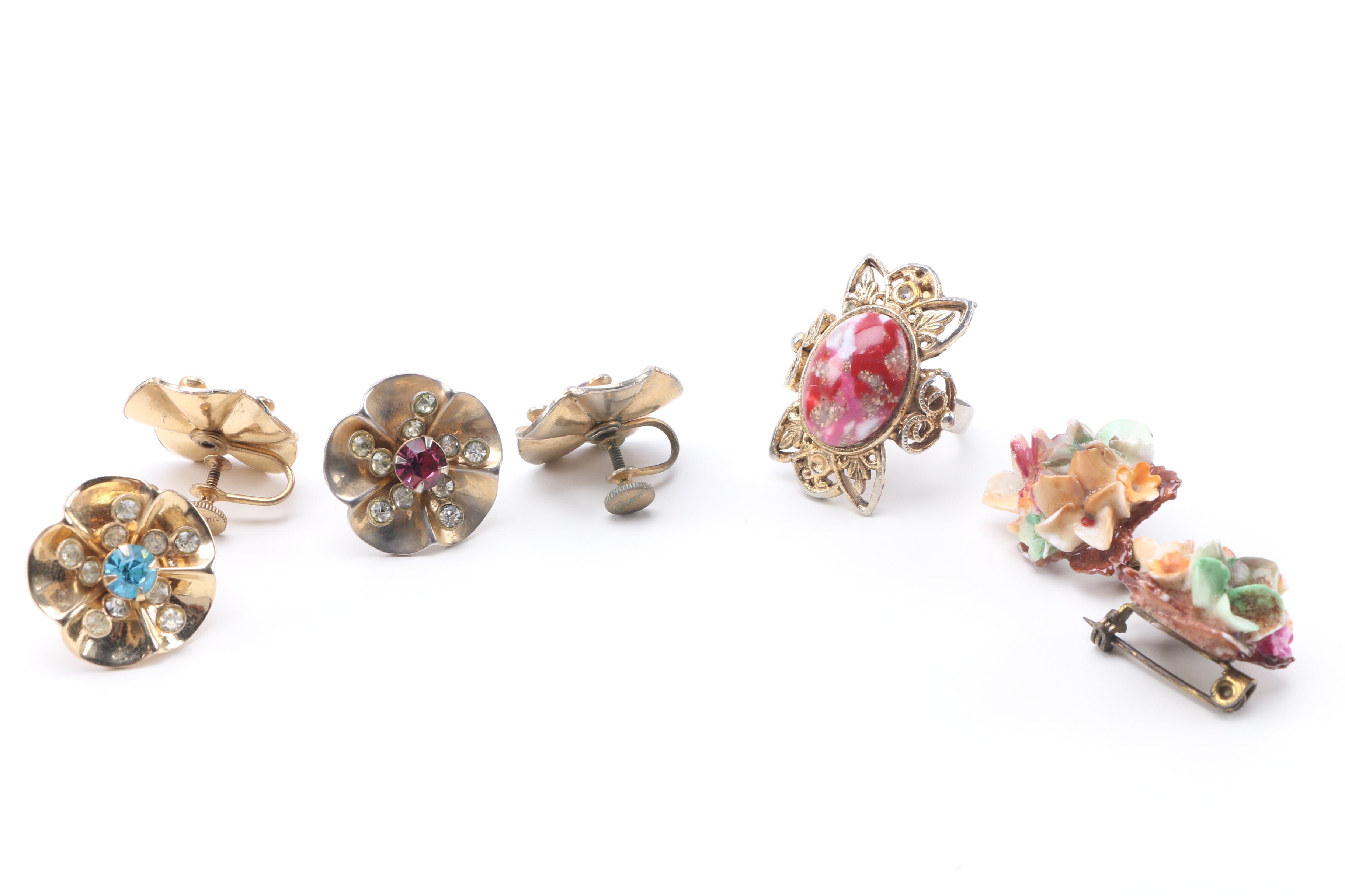 Costume Jewelry Including Amethyst Bead Bracelet