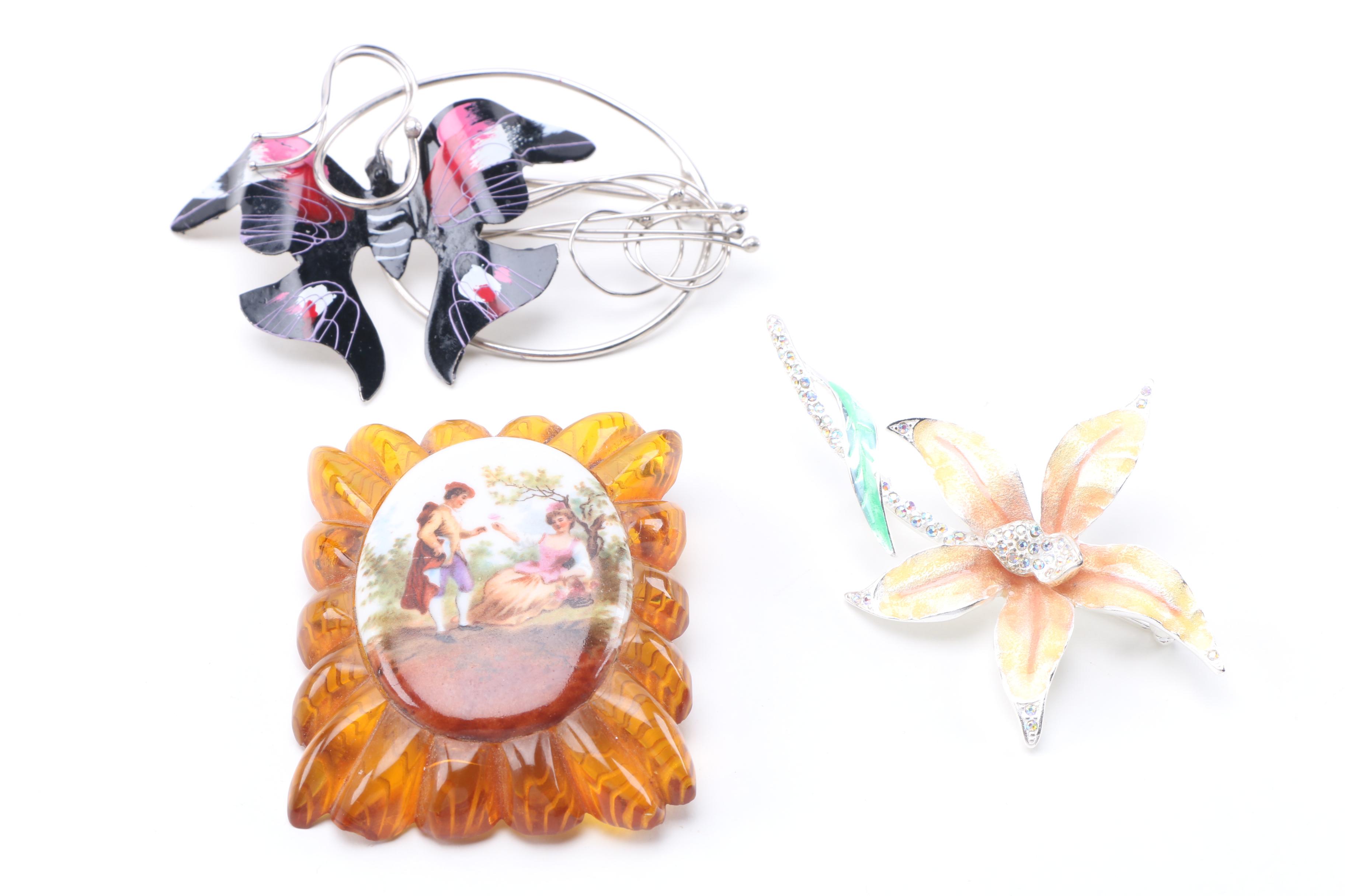 Costume Jewelry Including Amethyst Bead Bracelet