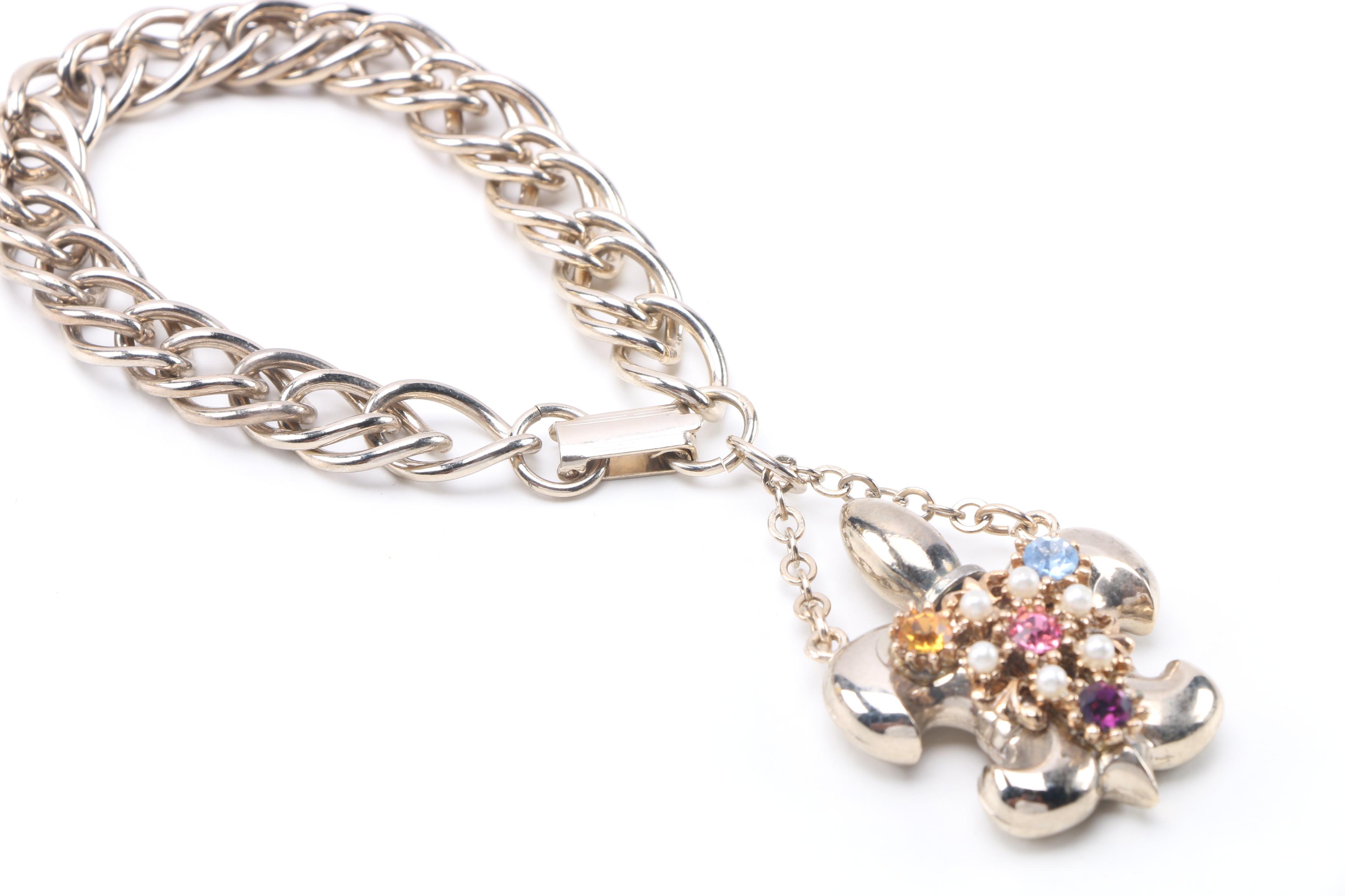 Costume Jewelry Including Amethyst Bead Bracelet