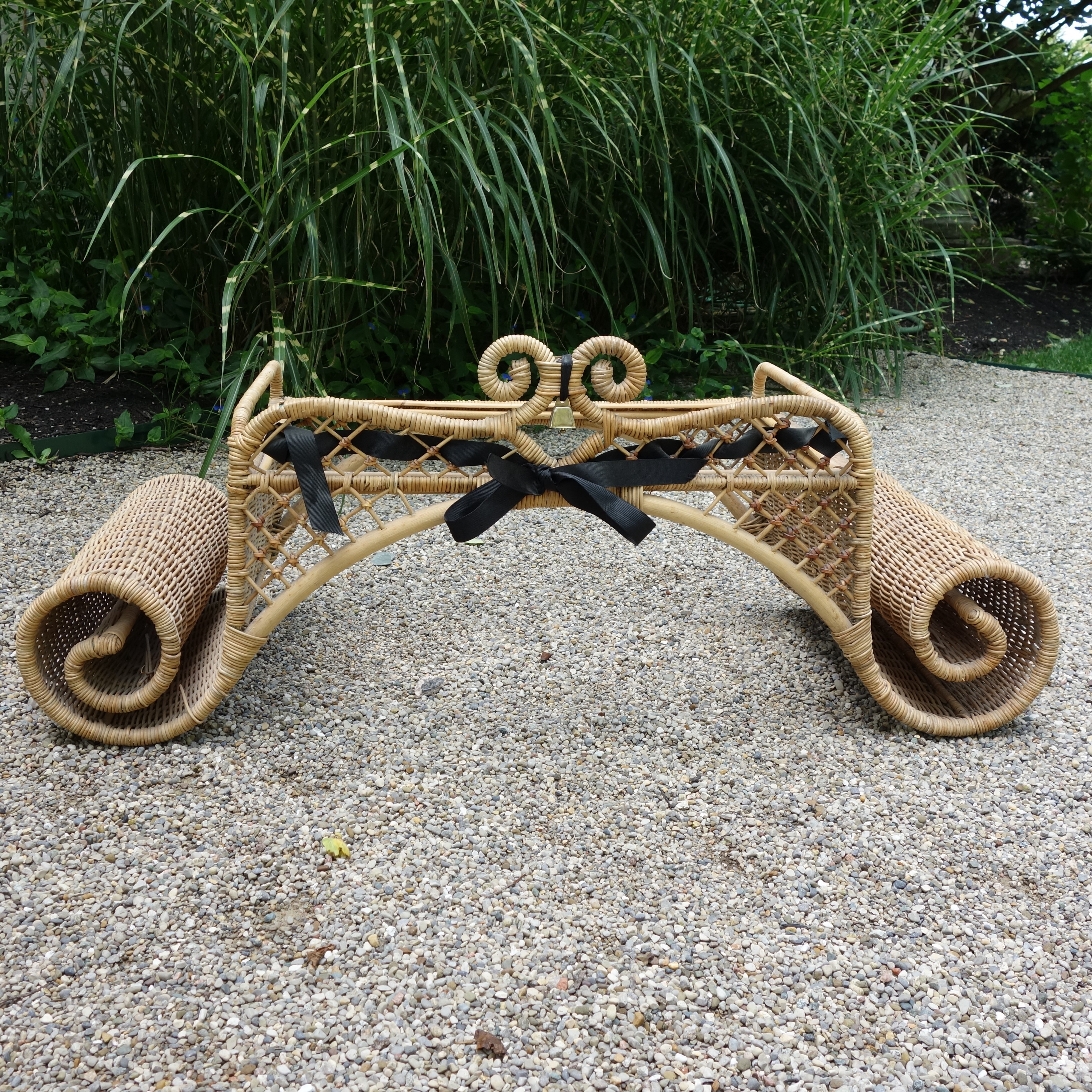 MacKenzie-Childs Ajiro Weave Wicker Rattan Scrolled Bed Tray