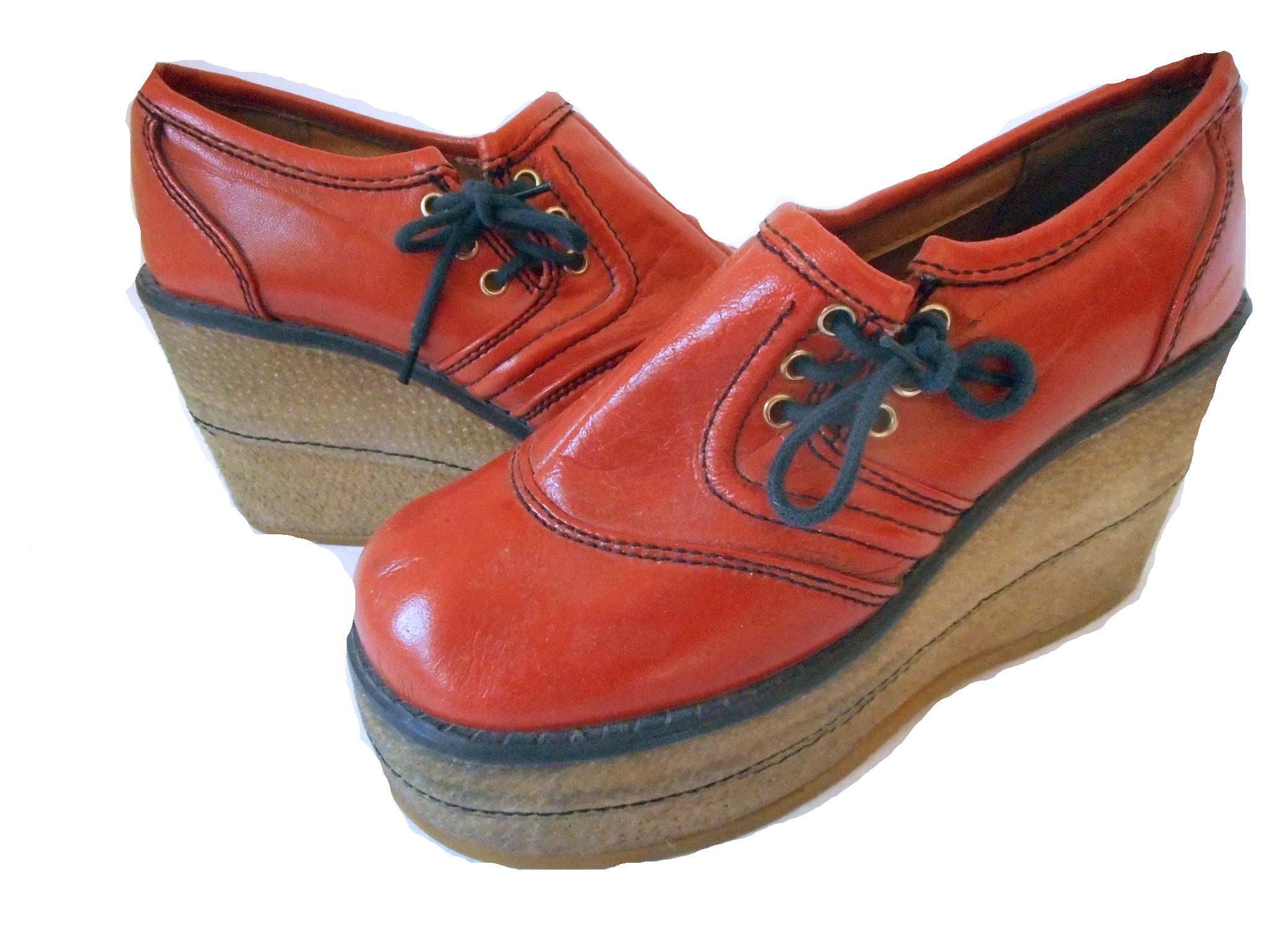 Vintage 1970s Orange Platform Shoes