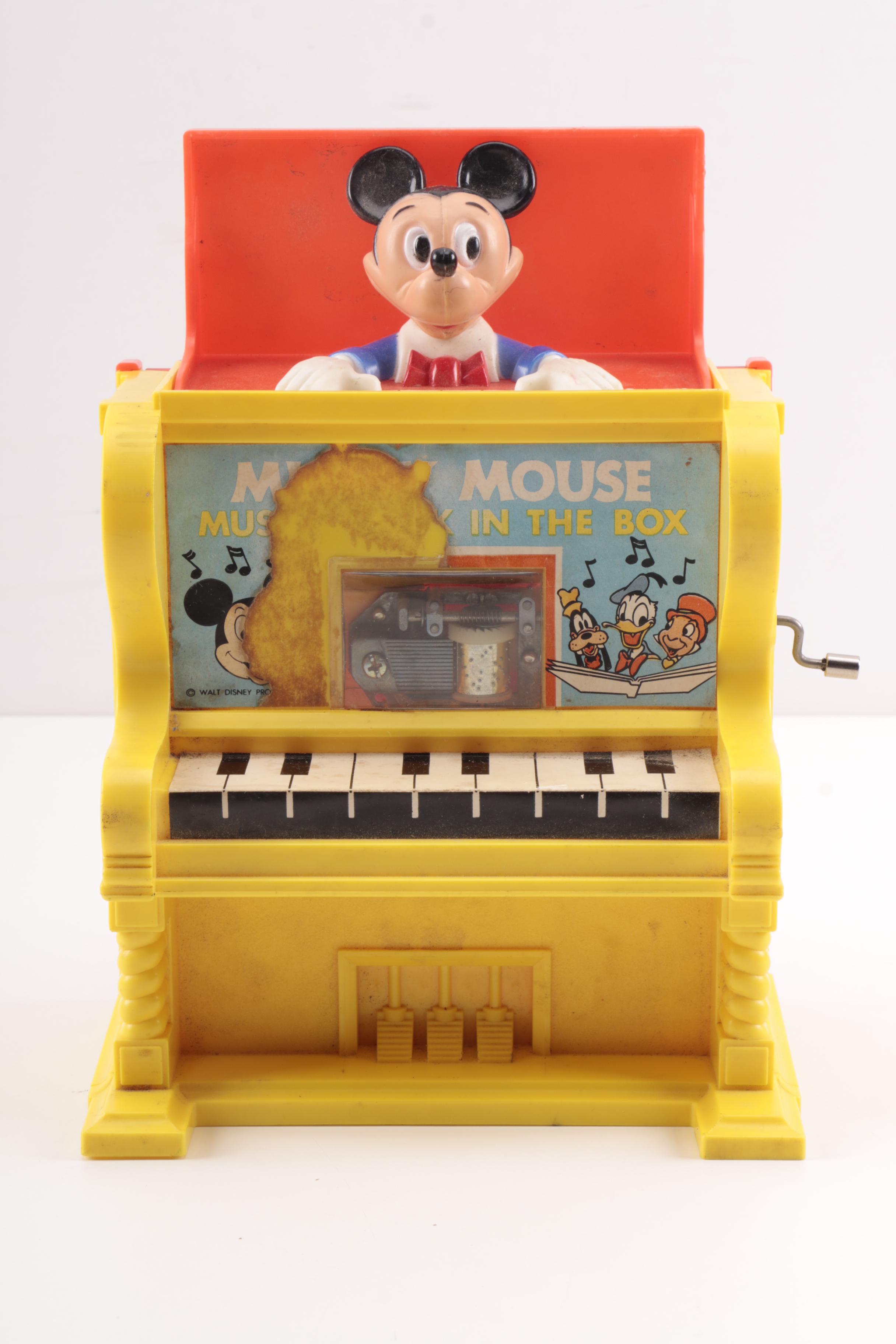 1973 Mickey Mouse Musical Jack-in-the-Box