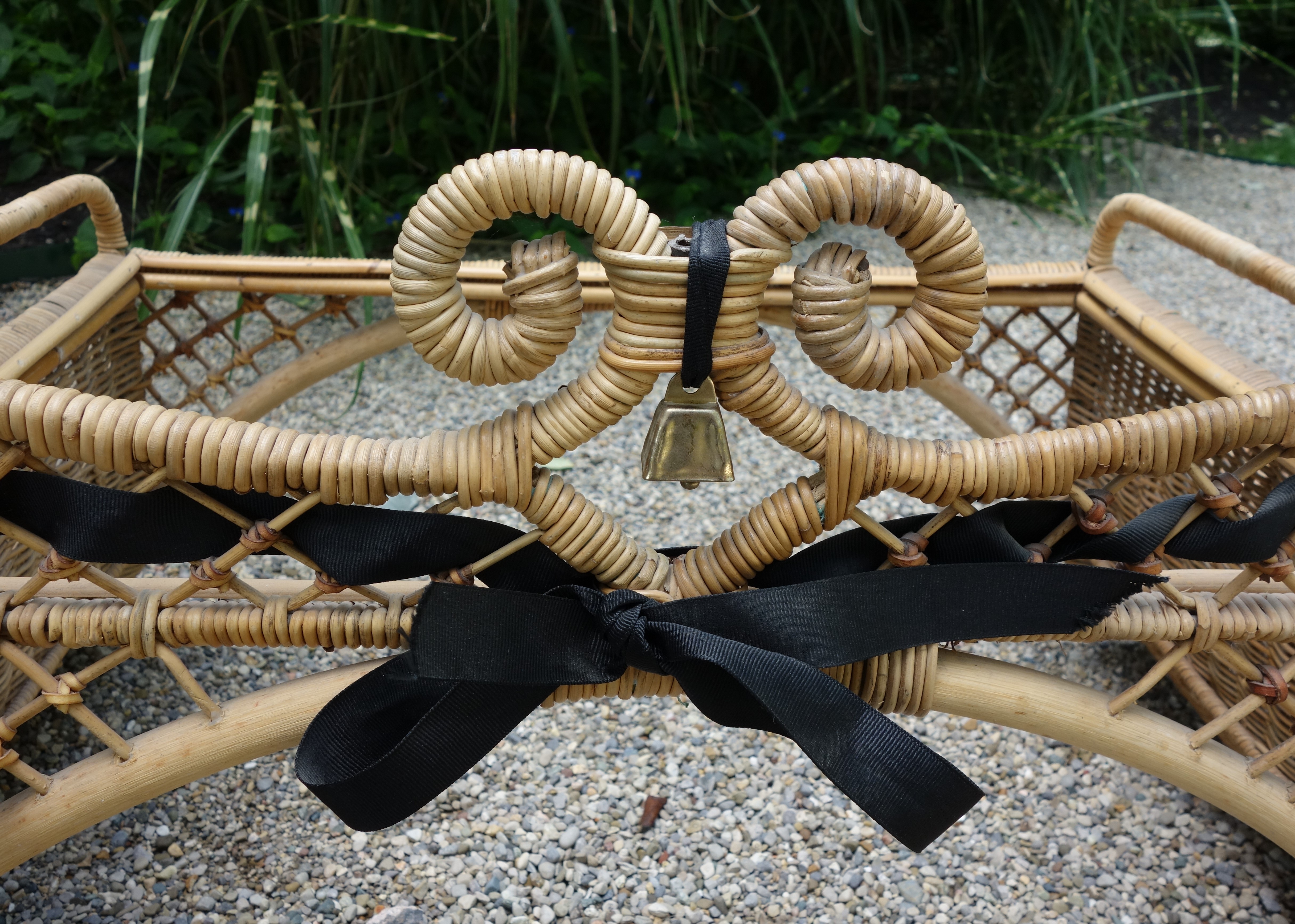 MacKenzie-Childs Ajiro Weave Wicker Rattan Scrolled Bed Tray