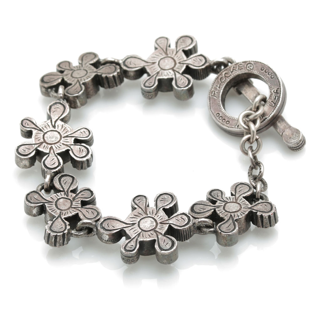 Patricia Locke Silver Tone Foilback Bracelet