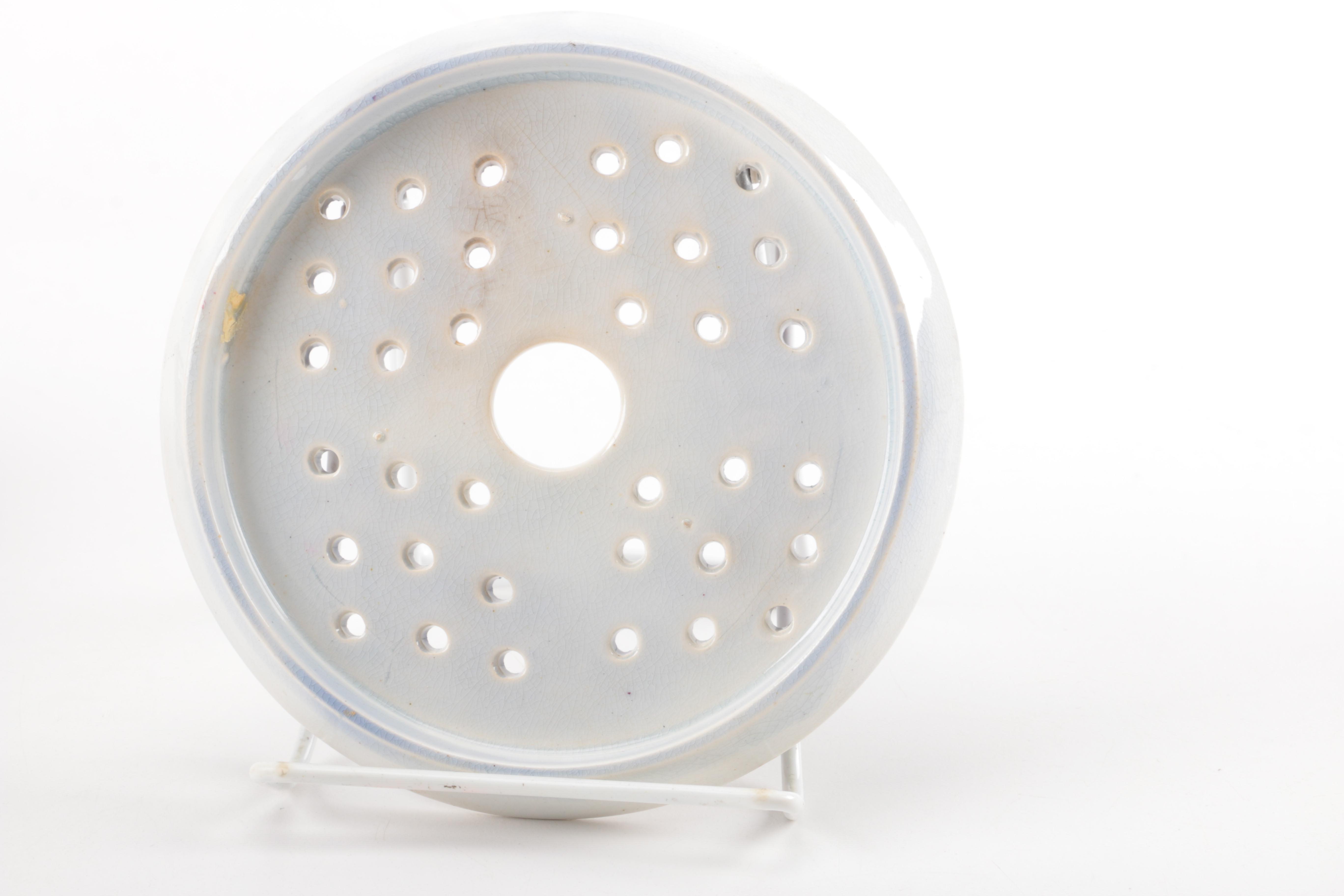 Antique Elsmore & Foster Purple Transfer Printed Master Butter Dish 1853-71