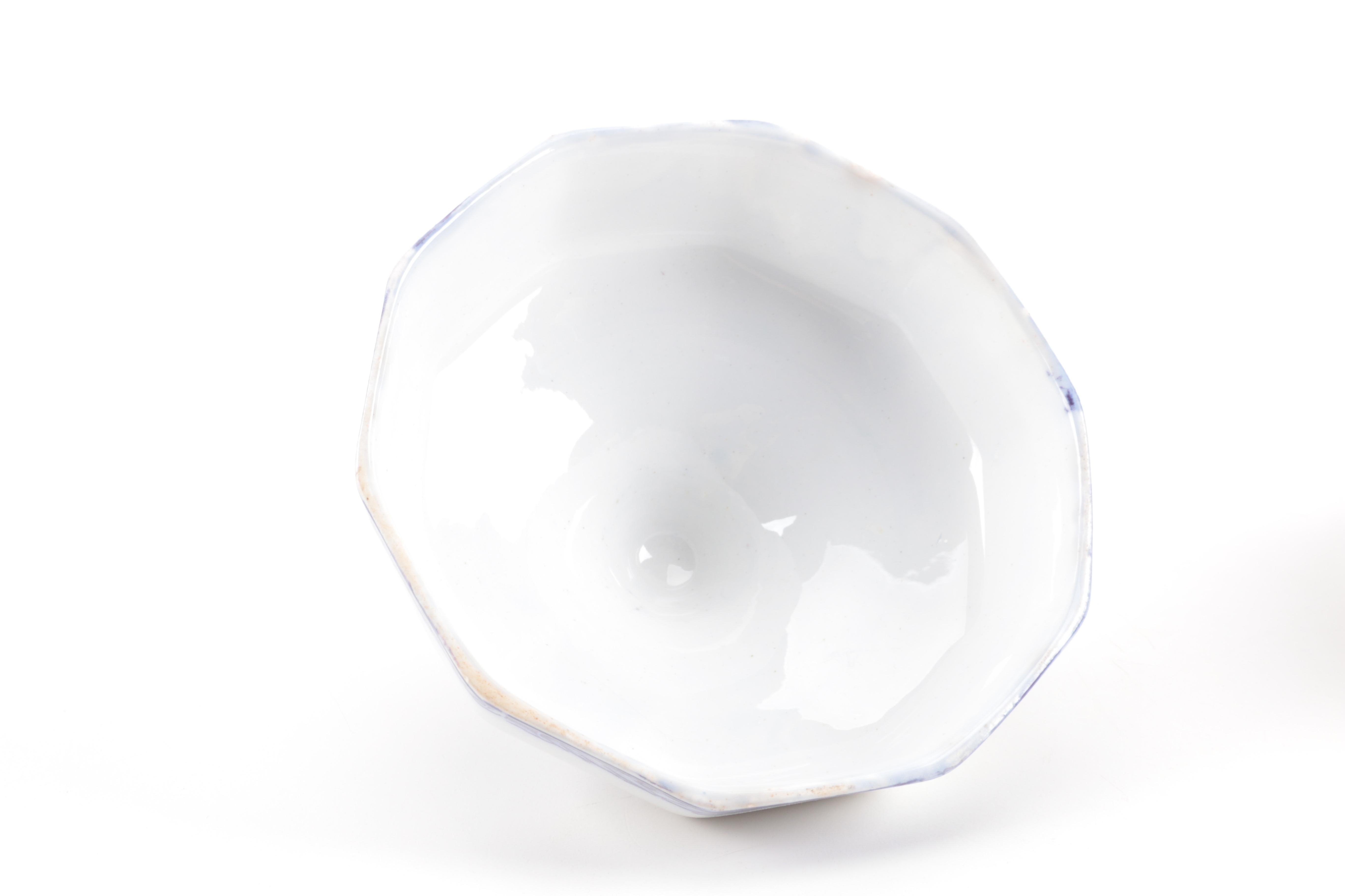 Antique Elsmore & Foster Purple Transfer Printed Master Butter Dish 1853-71