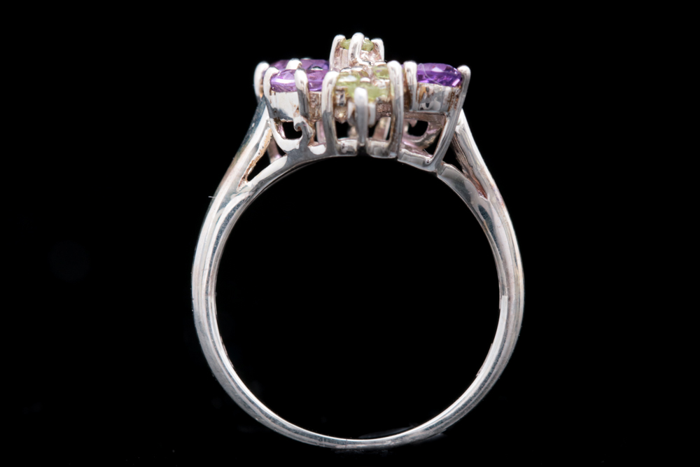 Sterling Silver, Amethyst and Peridot Ring