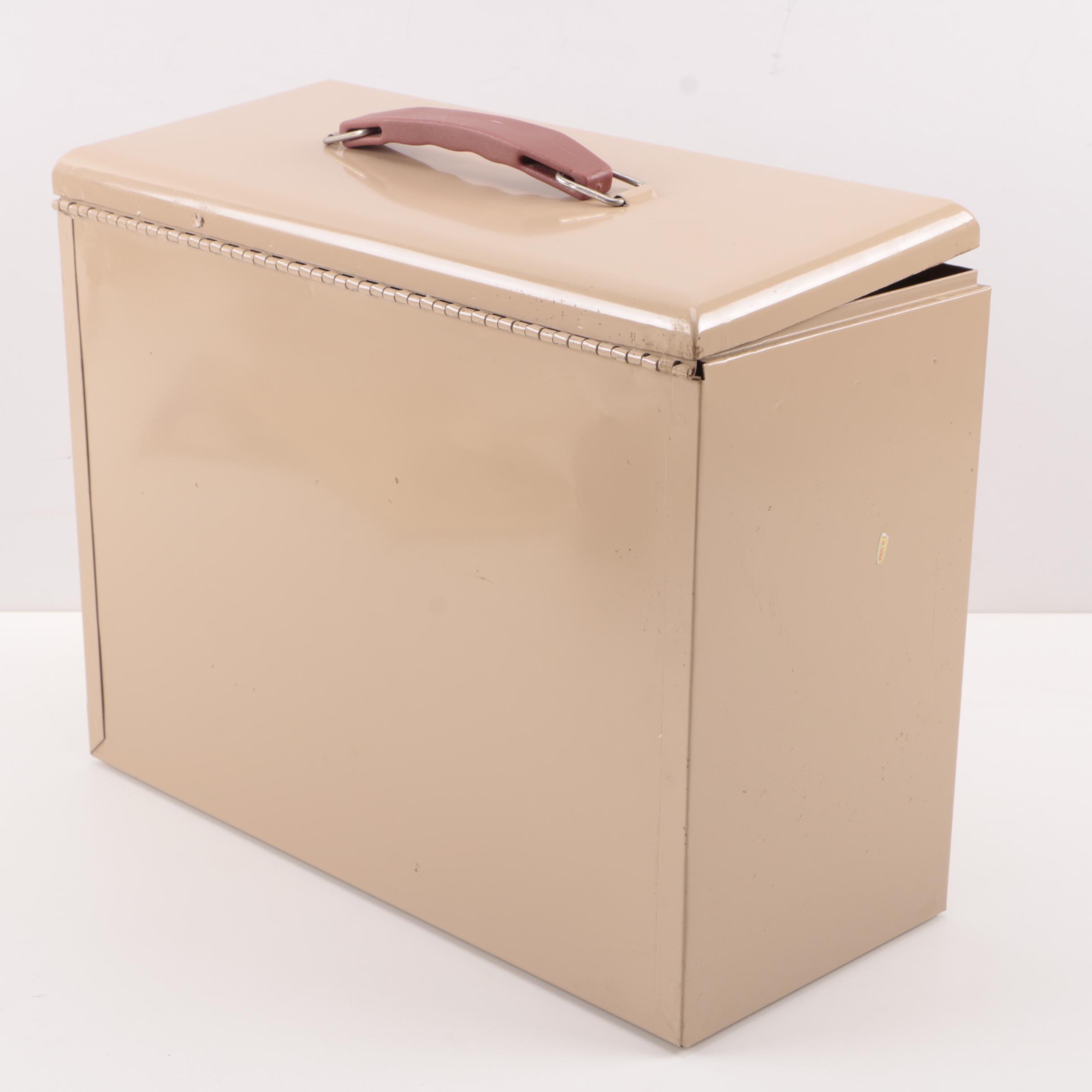 Lock Box With Assorted Memorabilia Including Military Mascot by Inter-Collegiate Press