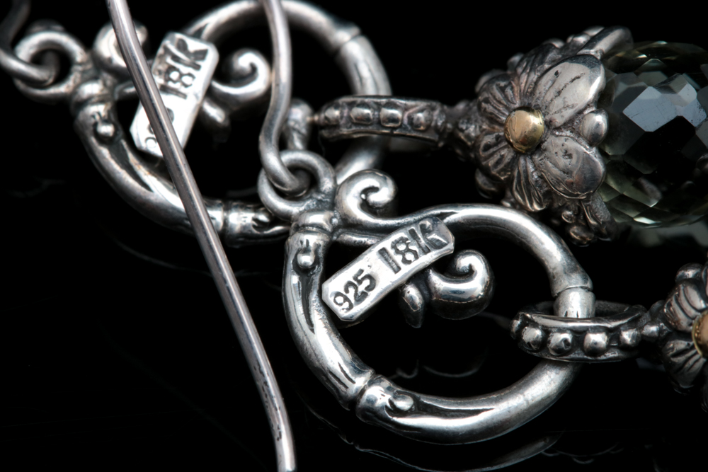 Sterling Silver and Prasiolite Dangle Earrings