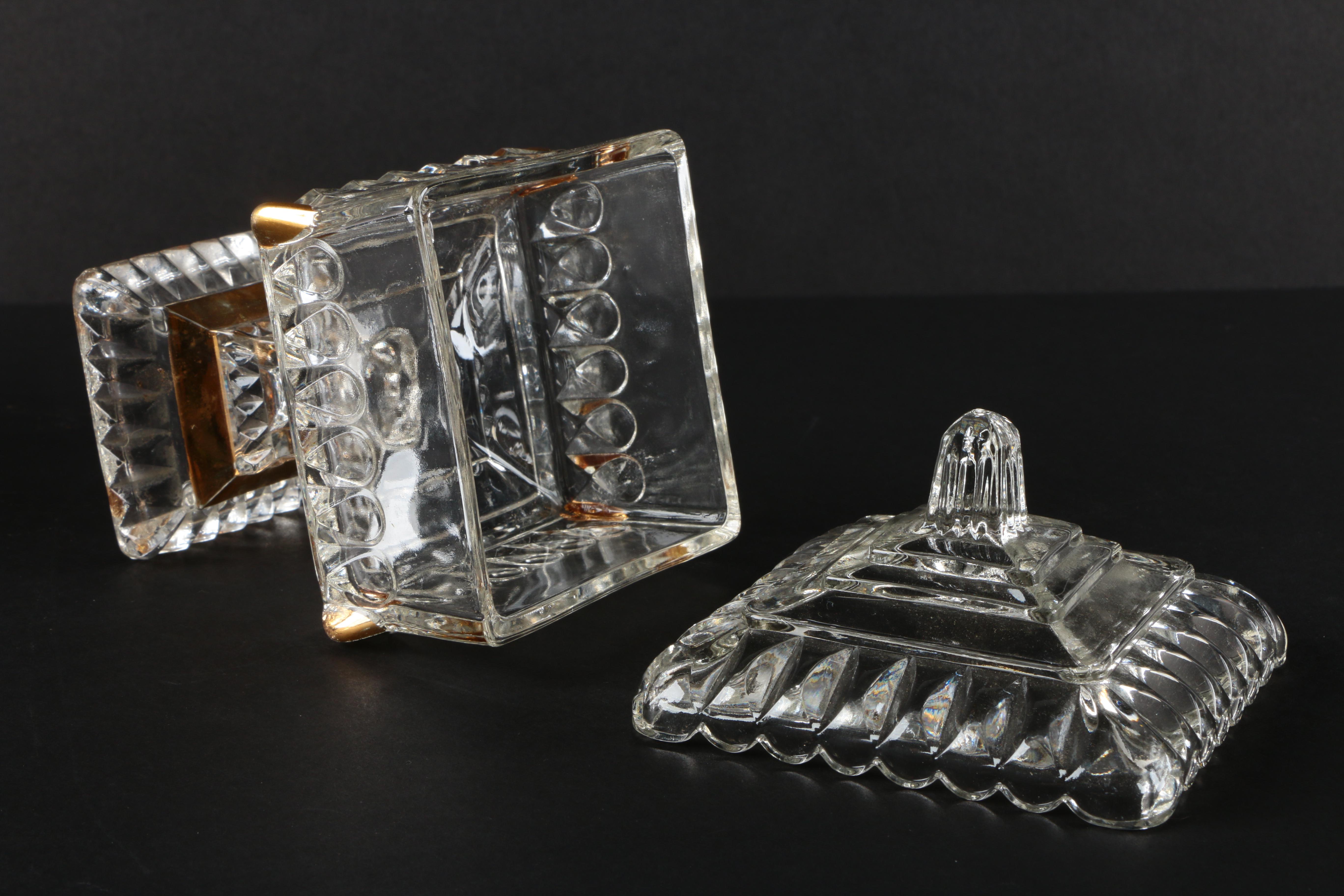 Grouping of Vintage Jeanette Gilt and Glass Wedding Bowls