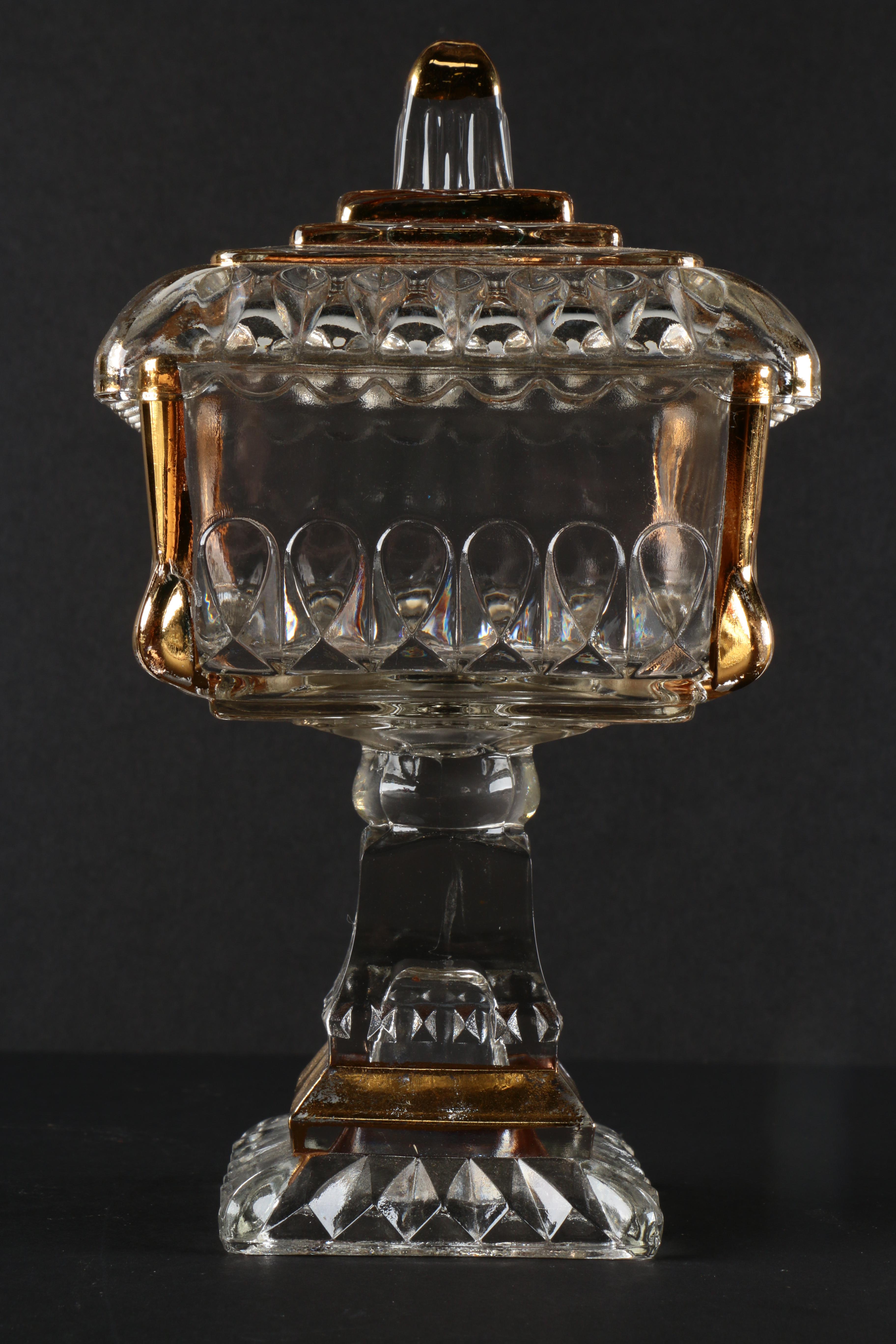 Grouping of Vintage Jeanette Gilt and Glass Wedding Bowls