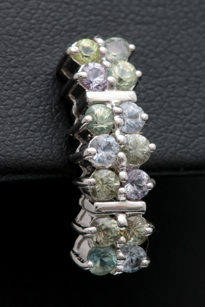 Sterling Silver and Multi-Colored Zircon Earrings