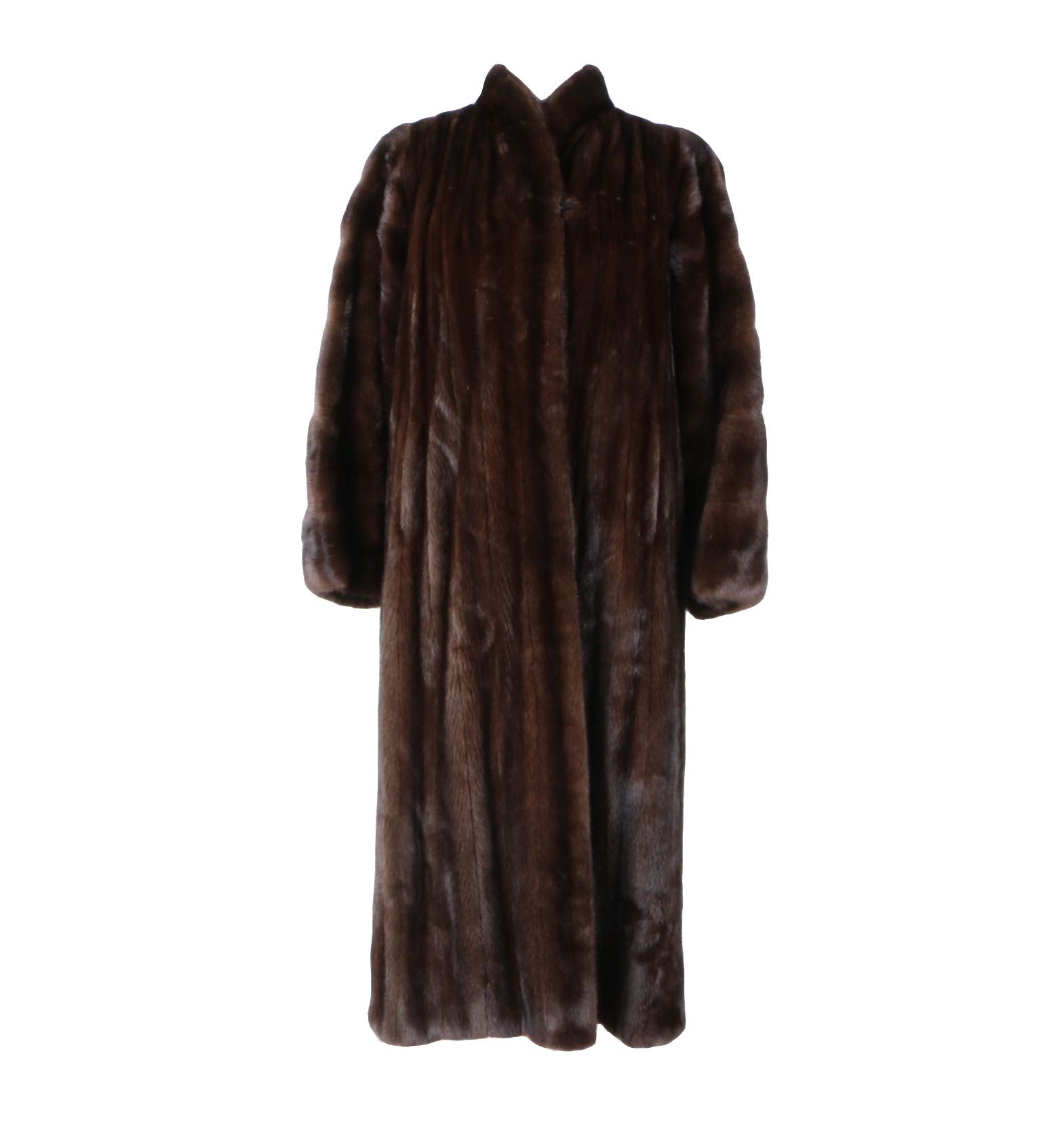 Full-Length Dark Brown Marten Fur Coat