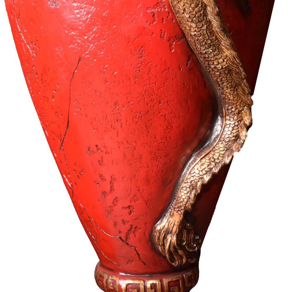 Large Asian Inspired Dragon Urn