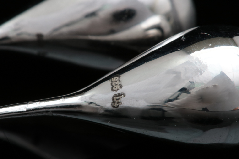 Sterling Silver and Diamond Drop Earrings