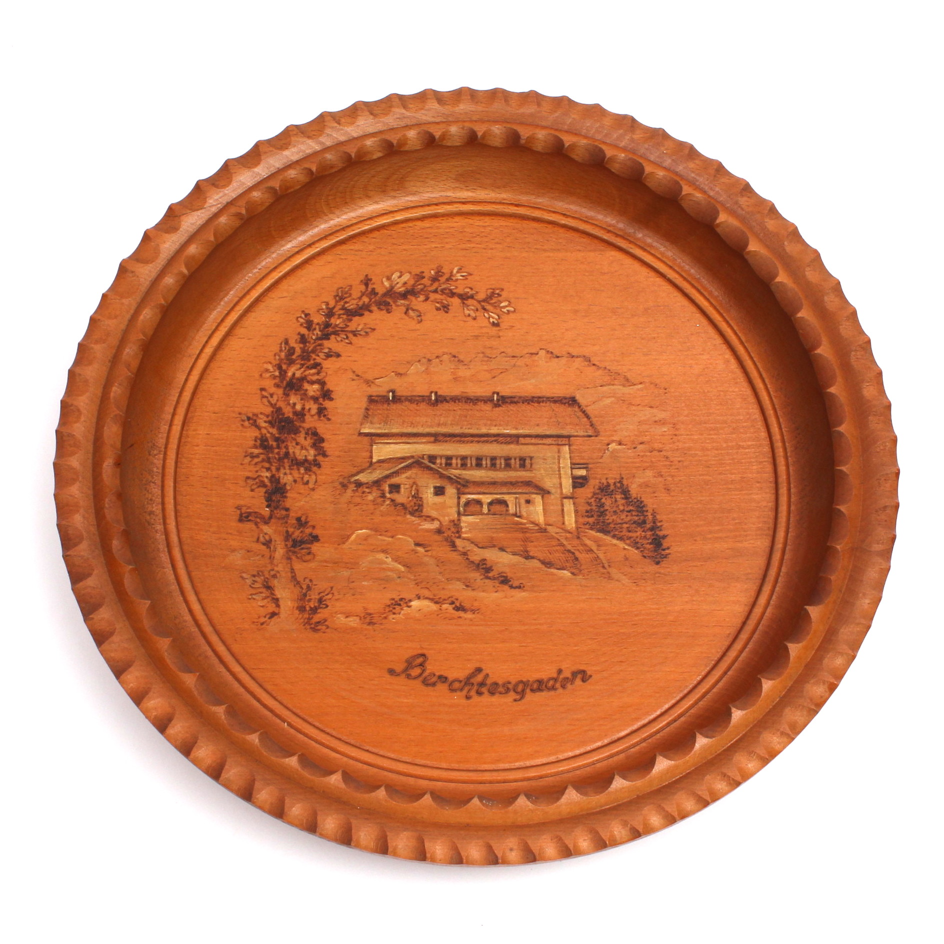 Vintage Hand-Carved German Wood Plates