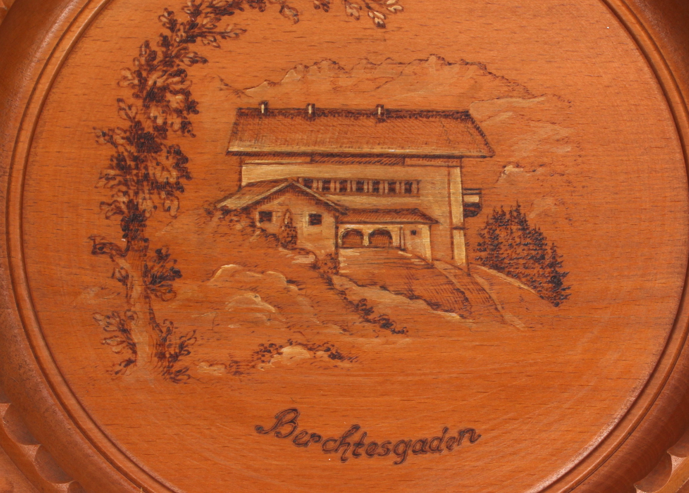 Vintage Hand-Carved German Wood Plates