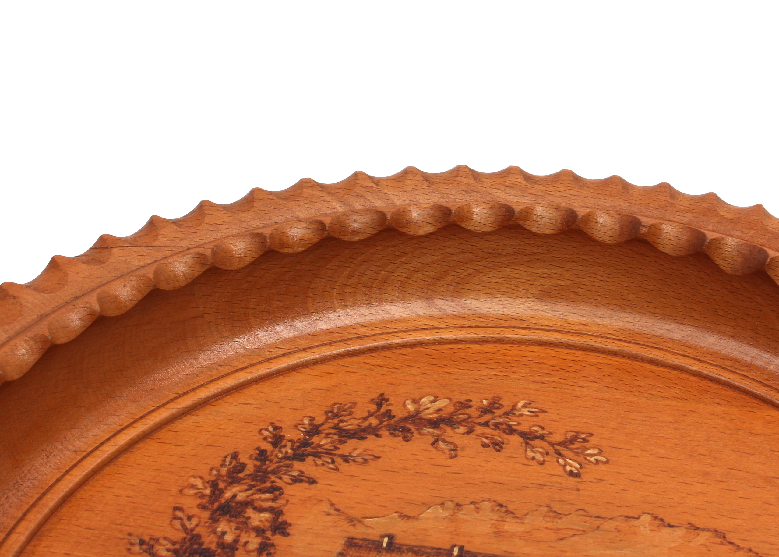 Vintage Hand-Carved German Wood Plates