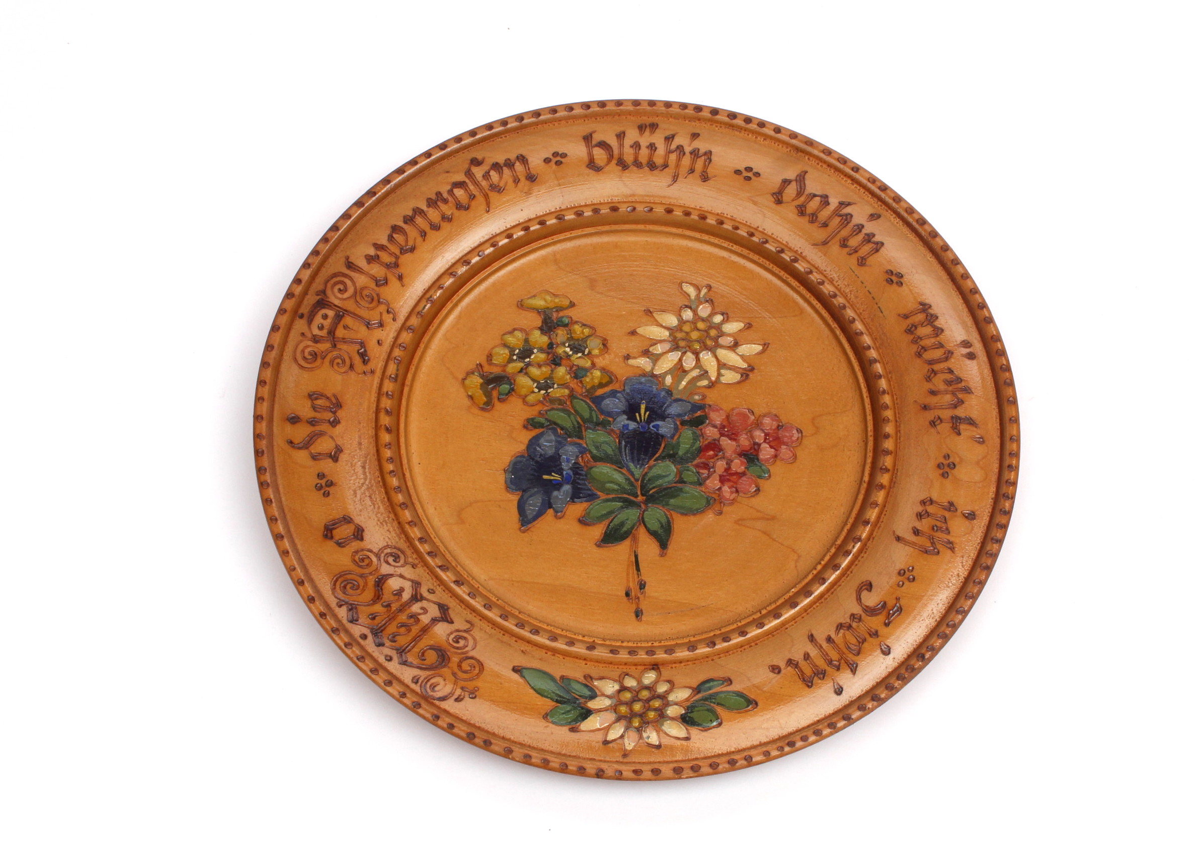 Vintage Hand-Carved German Wood Plates