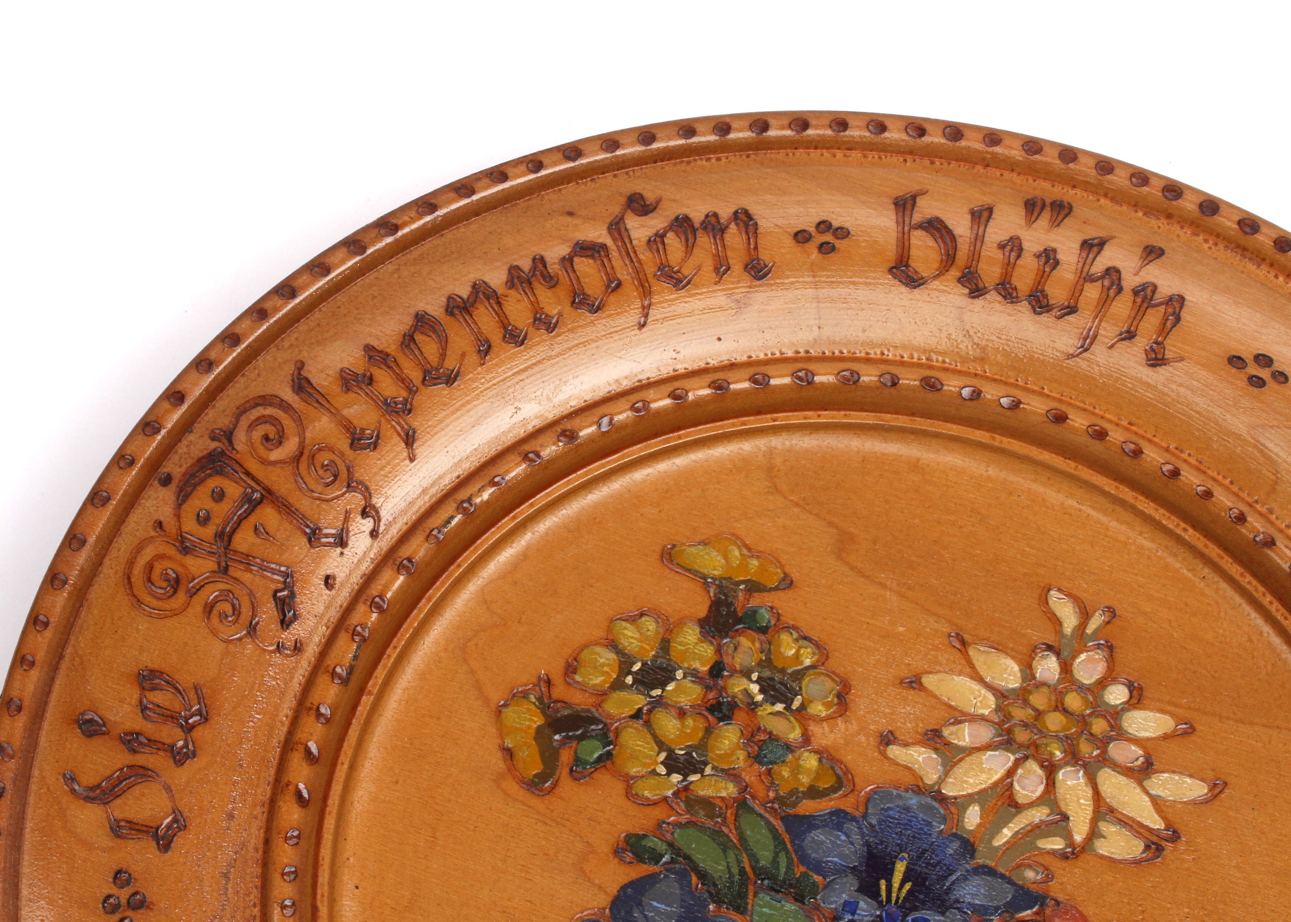 Vintage Hand-Carved German Wood Plates