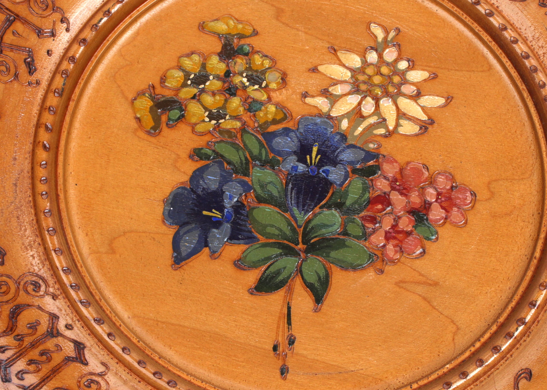 Vintage Hand-Carved German Wood Plates