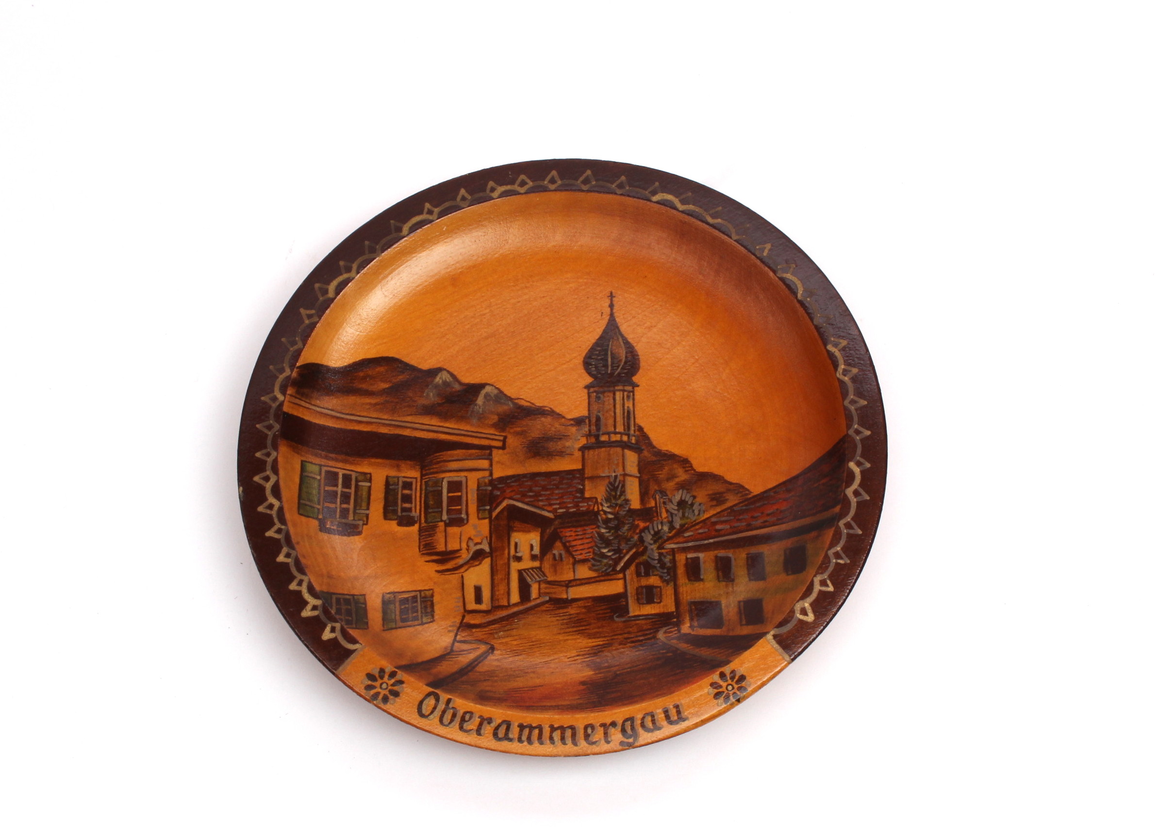 Vintage Hand-Carved German Wood Plates